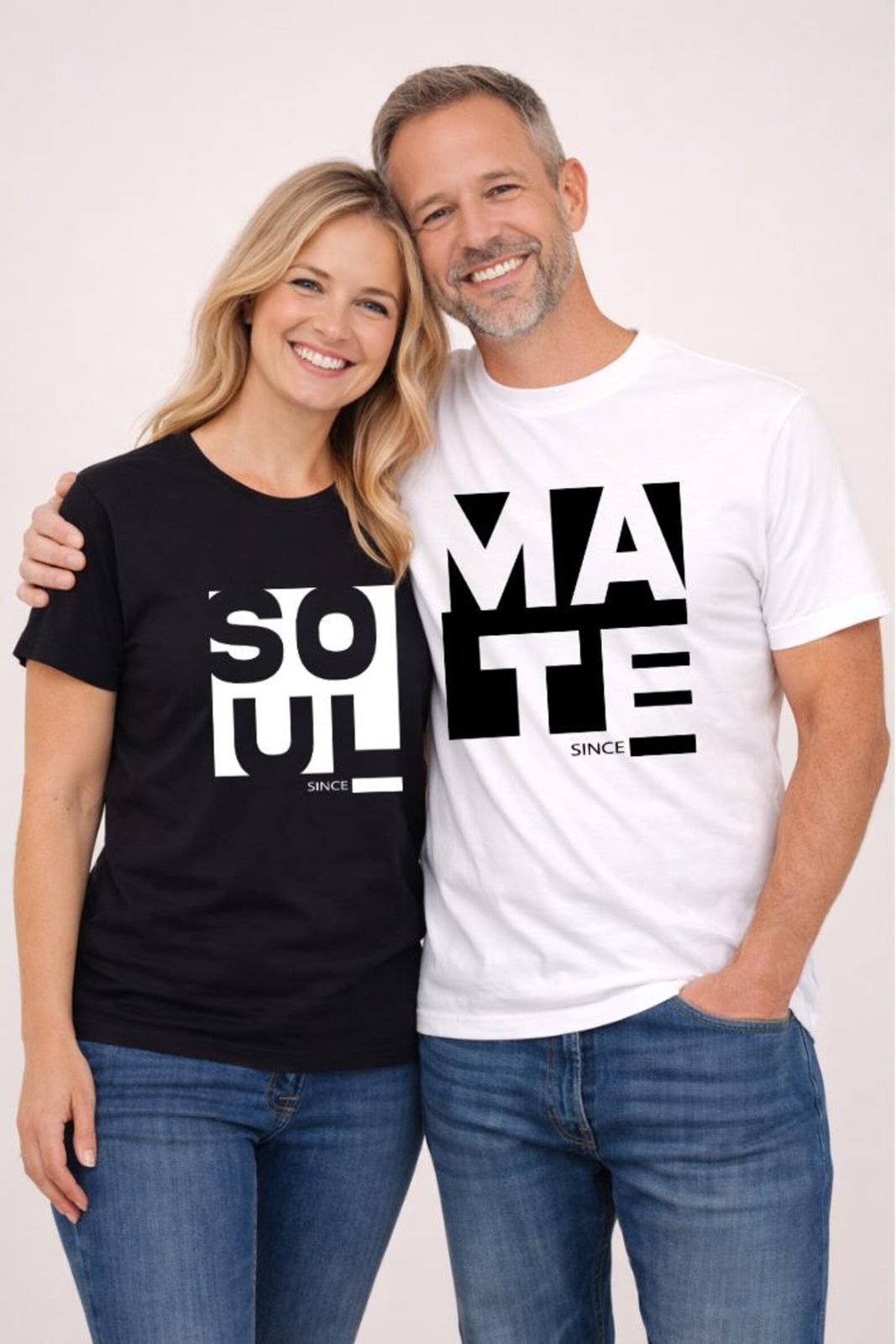Soulmate Since Shirts for Couples, Matching Couple Shirts, , Custom Year T Shirt Set, Mtching Anniversary Outfit, Valentine Couples Tee 5