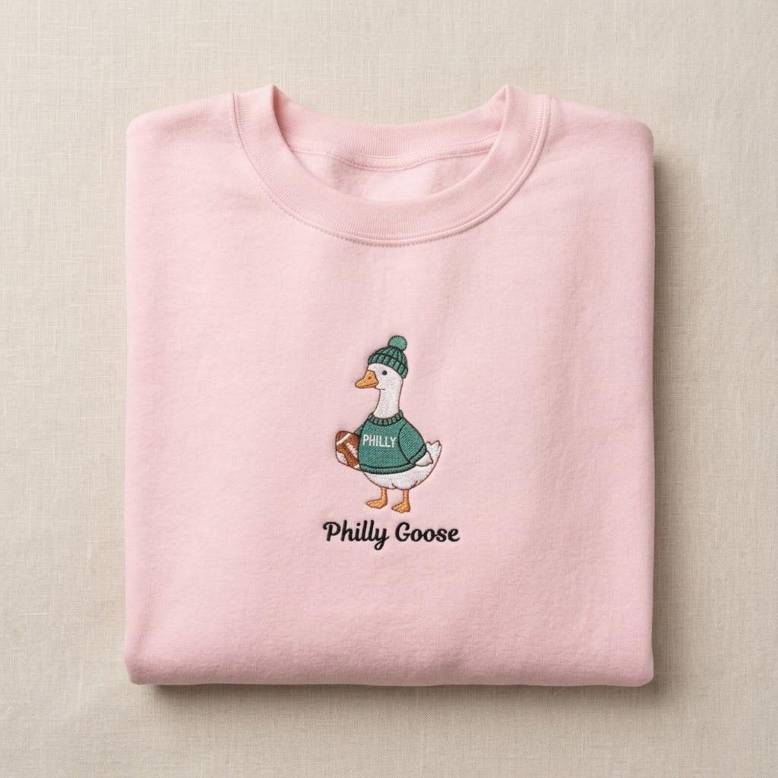 Philly Football Goose Embroidered Sweatshirt, Game Day Sports Crewneck, Funny Goose Shirt, Philadelphia Fan Football Gift 4