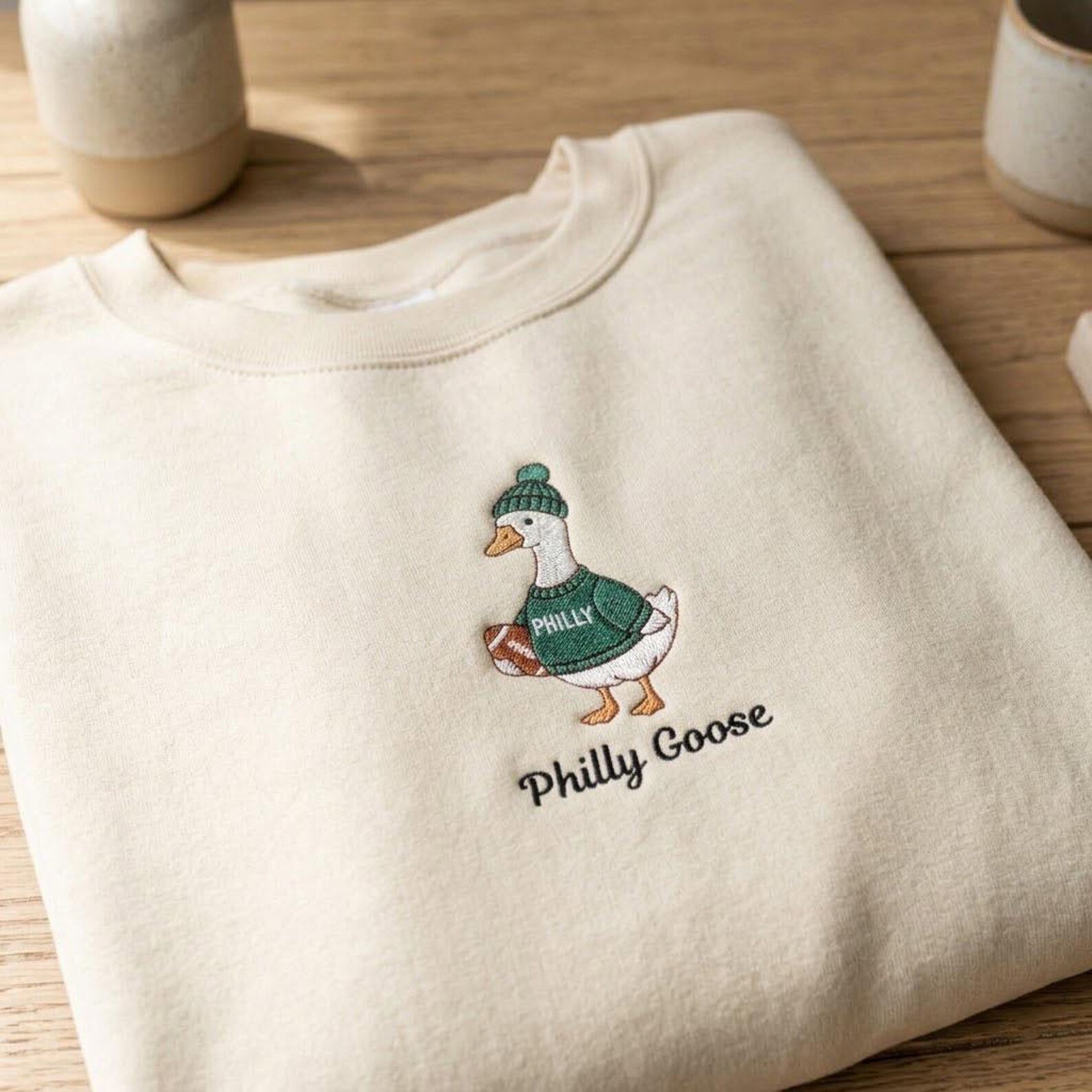 Philly Football Goose Embroidered Sweatshirt, Game Day Sports Crewneck, Funny Goose Shirt, Philadelphia Fan Football Gift 5