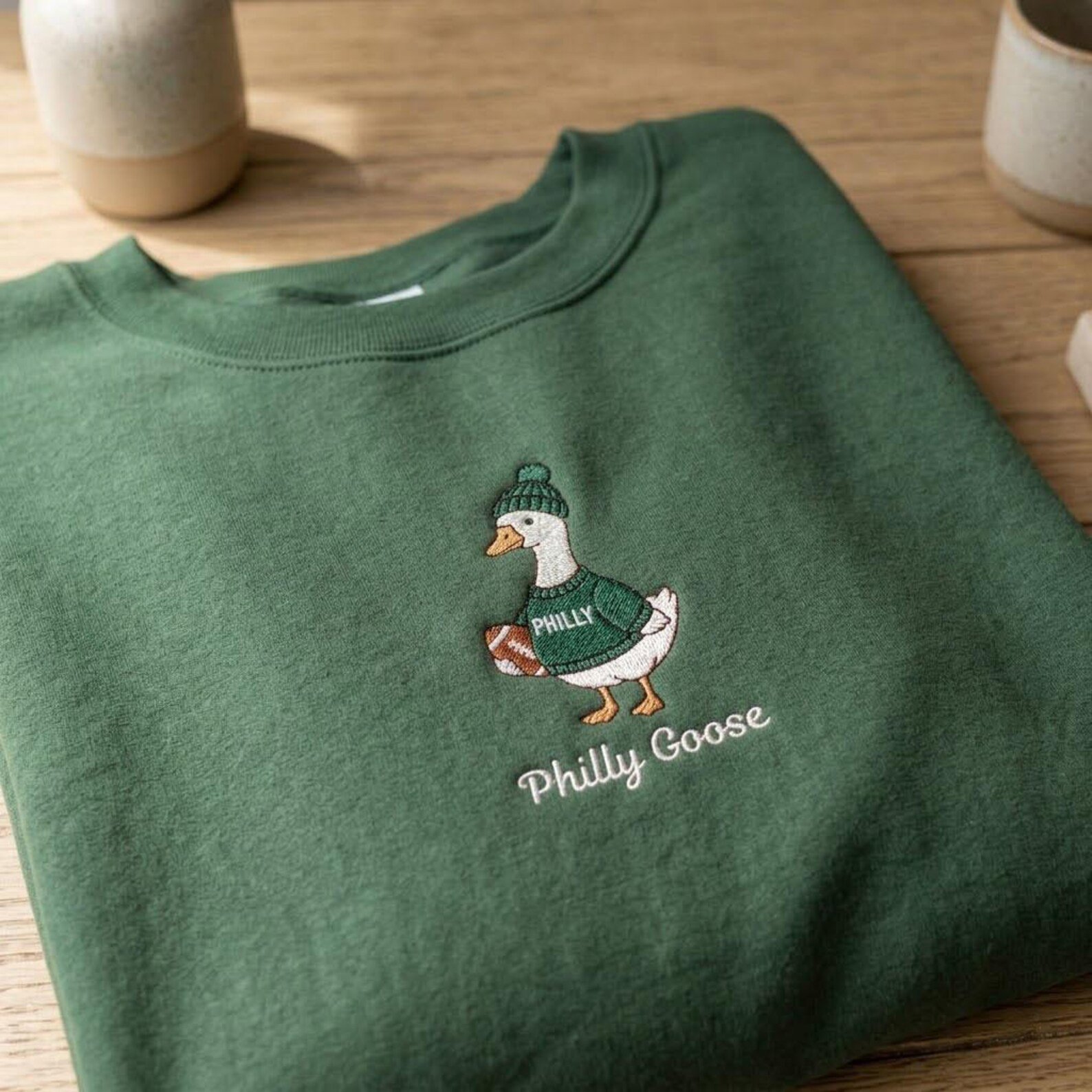 Philly Football Goose Embroidered Sweatshirt, Game Day Sports Crewneck, Funny Goose Shirt, Philadelphia Fan Football Gift 6