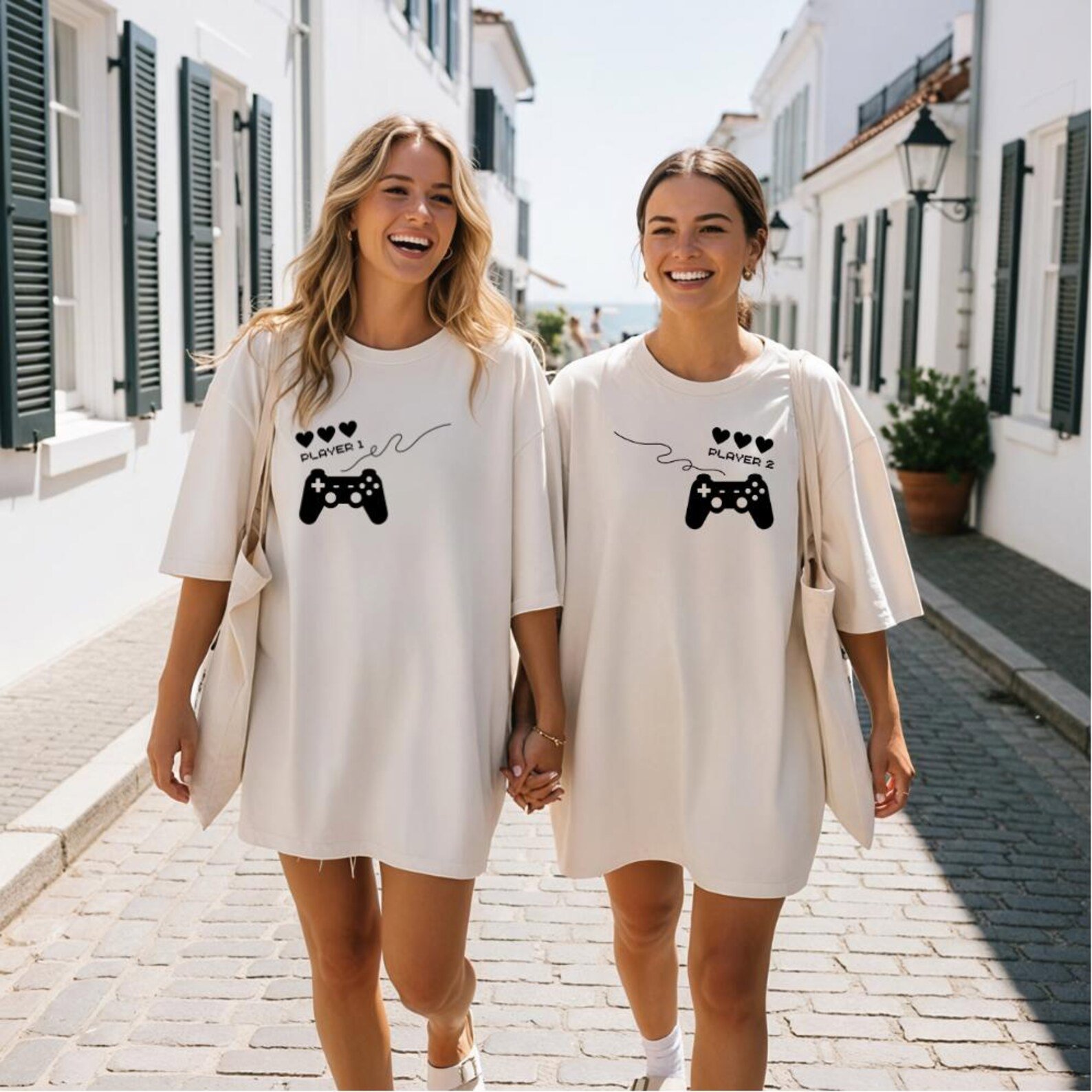 Gamer Couple Matching Shirts, Player 1 and Player 2 Tee, Gaming Valentine Matching Tshirt, Game Console Controller design gifts for couples 8