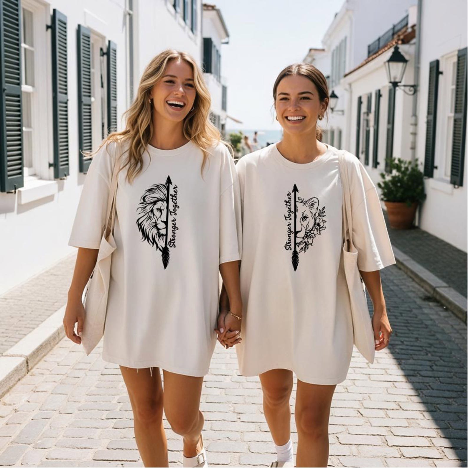 Stronger Together Shirt, Lion Arrow Graphic Tee, Matching Couple Shirt, Faith Strength T Shirt, Unisex Inspirational Shirt 8