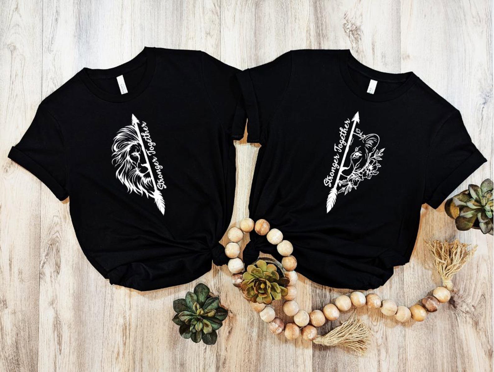 Stronger Together Shirt, Lion Arrow Graphic Tee, Matching Couple Shirt, Faith Strength T Shirt, Unisex Inspirational Shirt 9