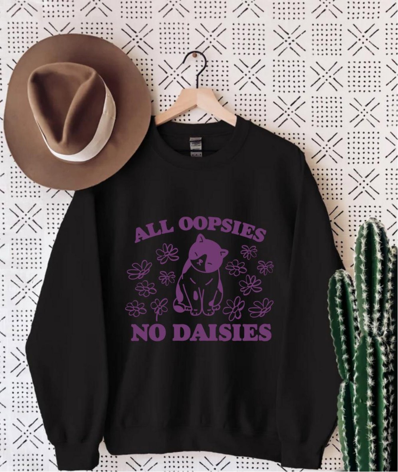 All Oopsies No Daisies Retro Graphic T-Shirt, Vintage Unisex Adult T Shirt, Vintage Kitten T Shirt, Nostalgia Cat T Shirt, Funny T Shirt 6