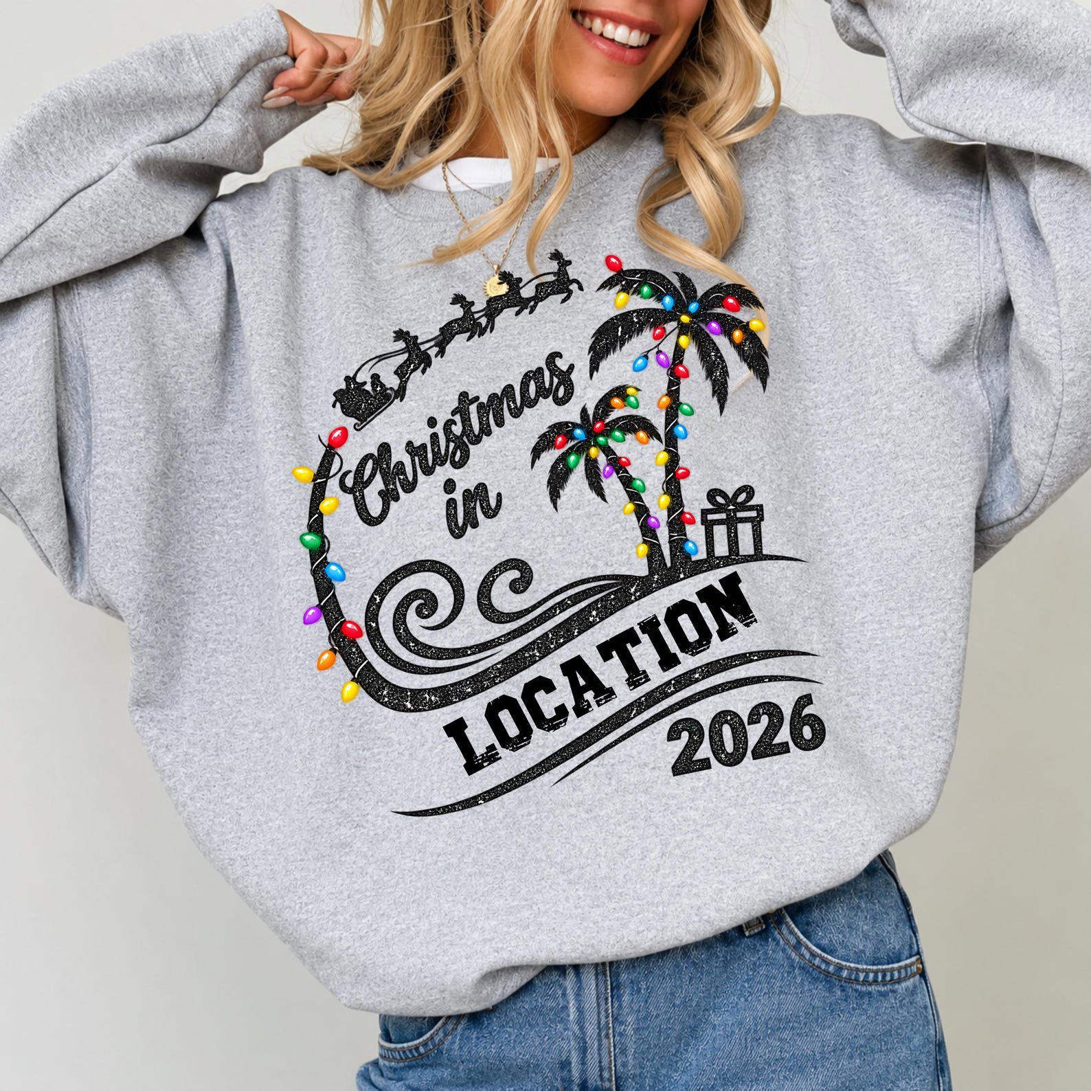 Custom Christmas Vacation Shirt, Family Tropical Holiday Sweatshirt, Beach Graphic Tee 1