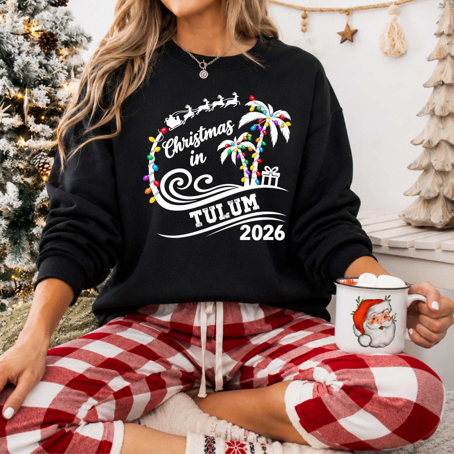 Custom Christmas Vacation Shirt, Family Tropical Holiday Sweatshirt, Beach Graphic Tee 6