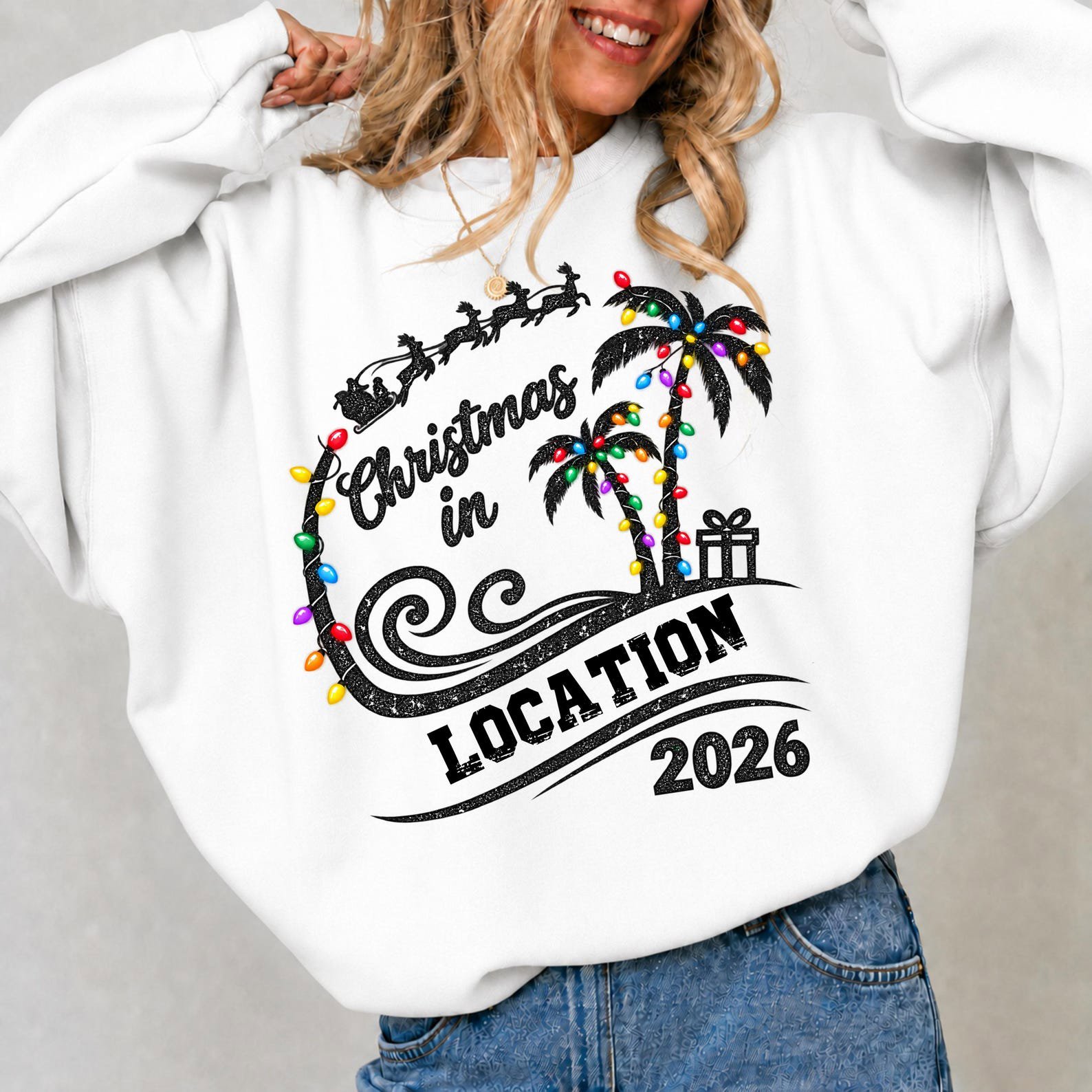 Custom Christmas Vacation Shirt, Family Tropical Holiday Sweatshirt, Beach Graphic Tee 7