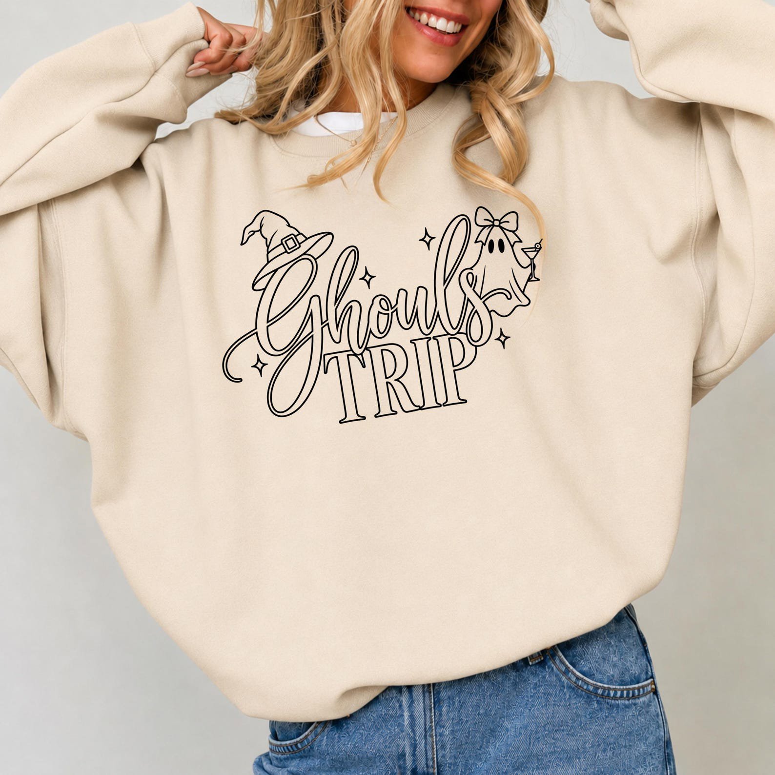 Girls Weekend Halloween Shirt, Ghouls Trip Ghost Witch Sweatshirt, Spooky Fall Graphic Tee 3