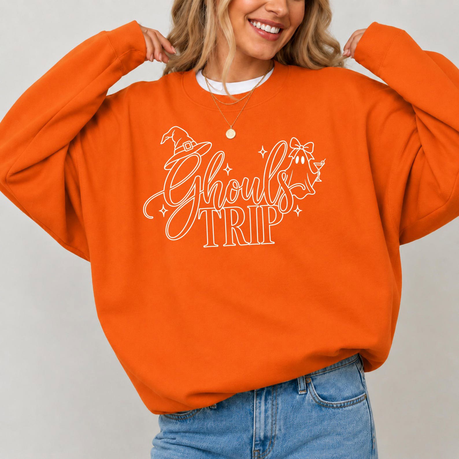 Girls Weekend Halloween Shirt, Ghouls Trip Ghost Witch Sweatshirt, Spooky Fall Graphic Tee 9