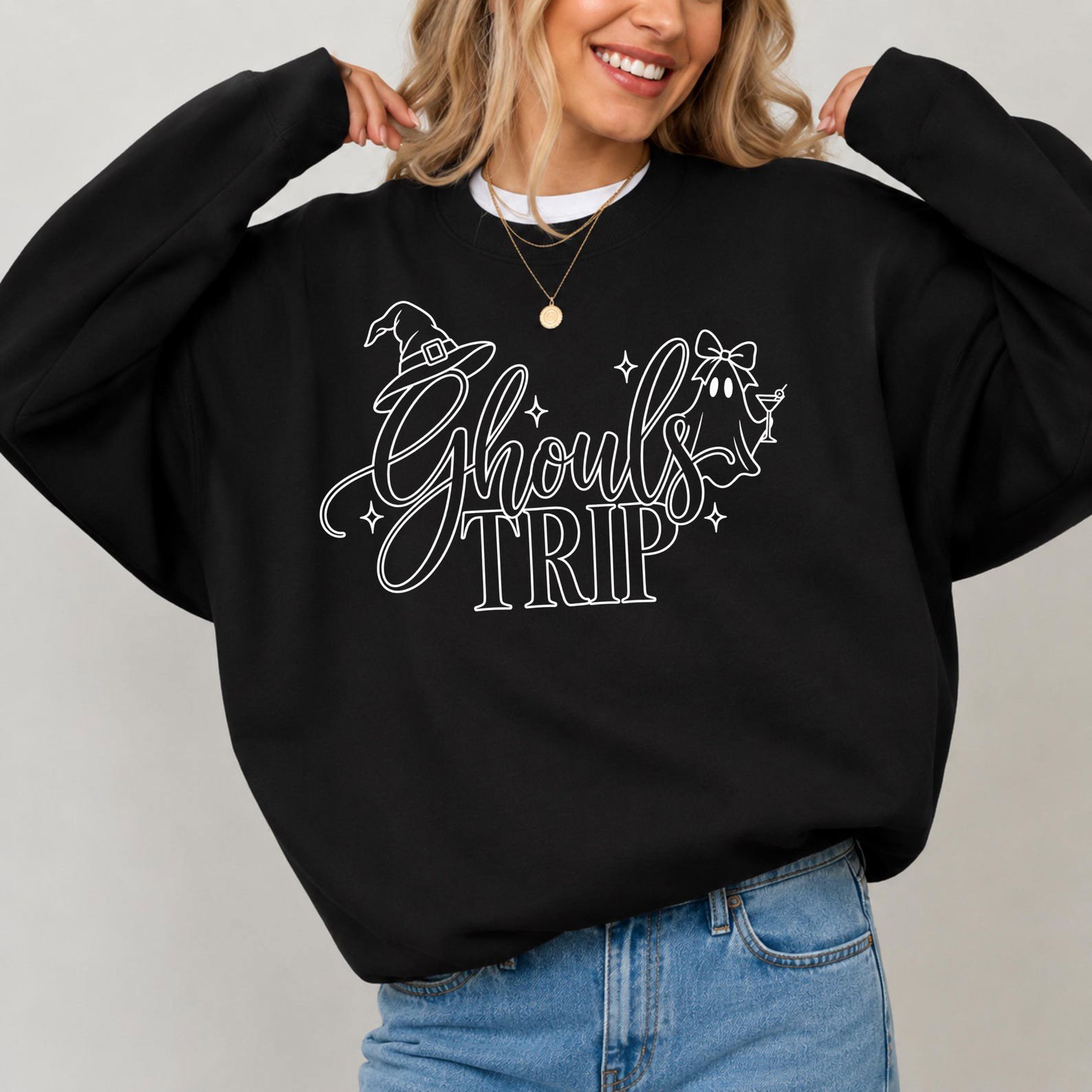 Girls Weekend Halloween Shirt, Ghouls Trip Ghost Witch Sweatshirt, Spooky Fall Graphic Tee 10