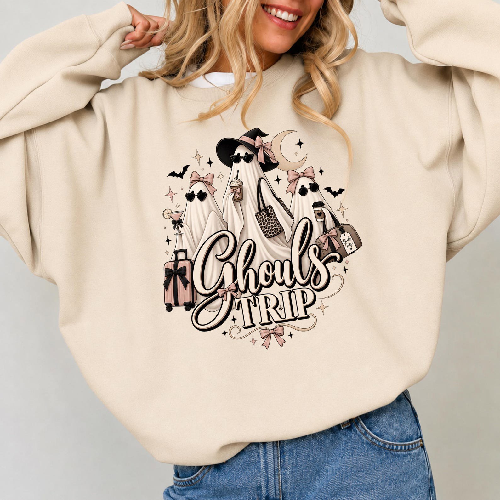 Girls Weekend Halloween Shirt, Ghouls Trip Ghost Squad Holiday Sweatshirt, Fall Graphic Tee 3