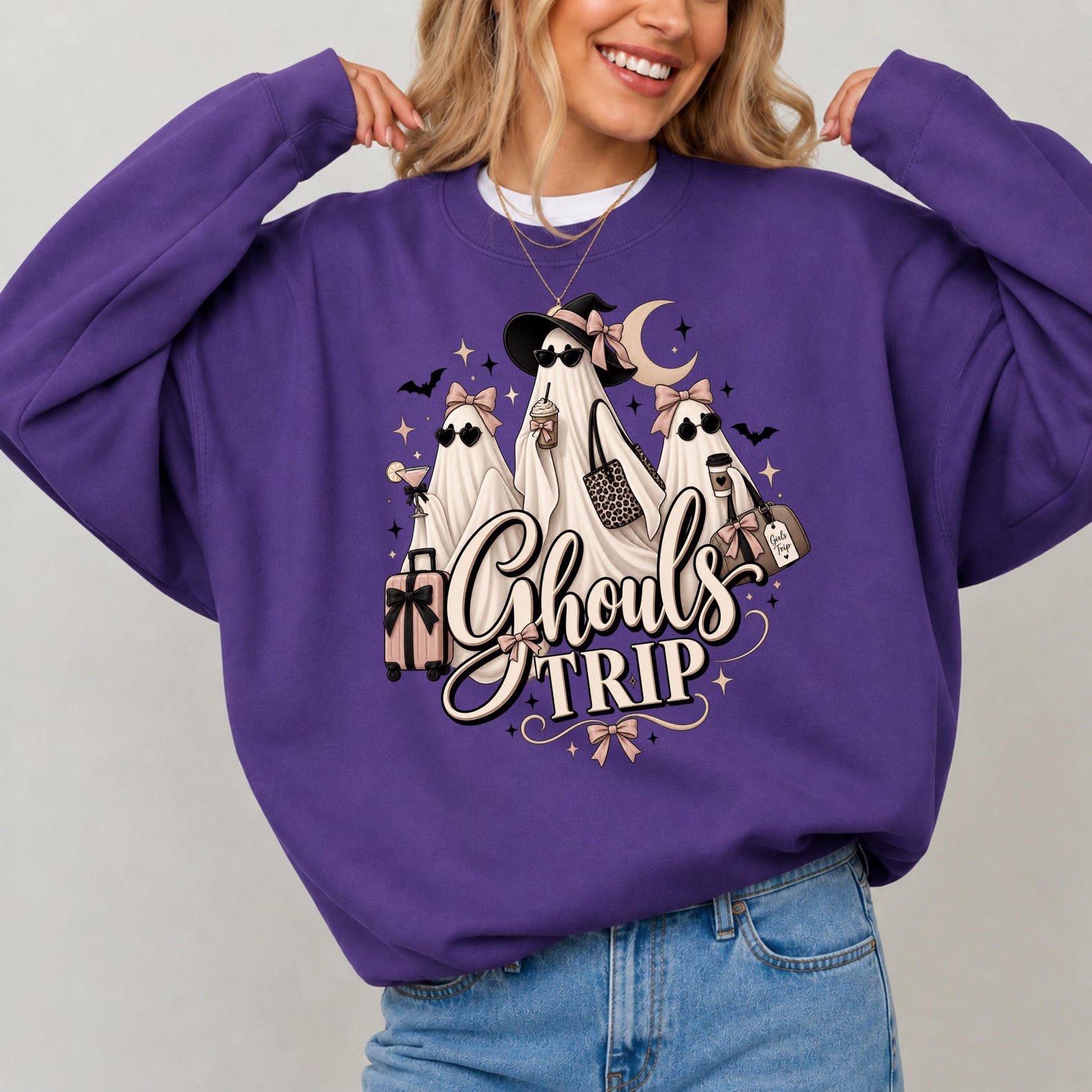 Girls Weekend Halloween Shirt, Ghouls Trip Ghost Squad Holiday Sweatshirt, Fall Graphic Tee 1
