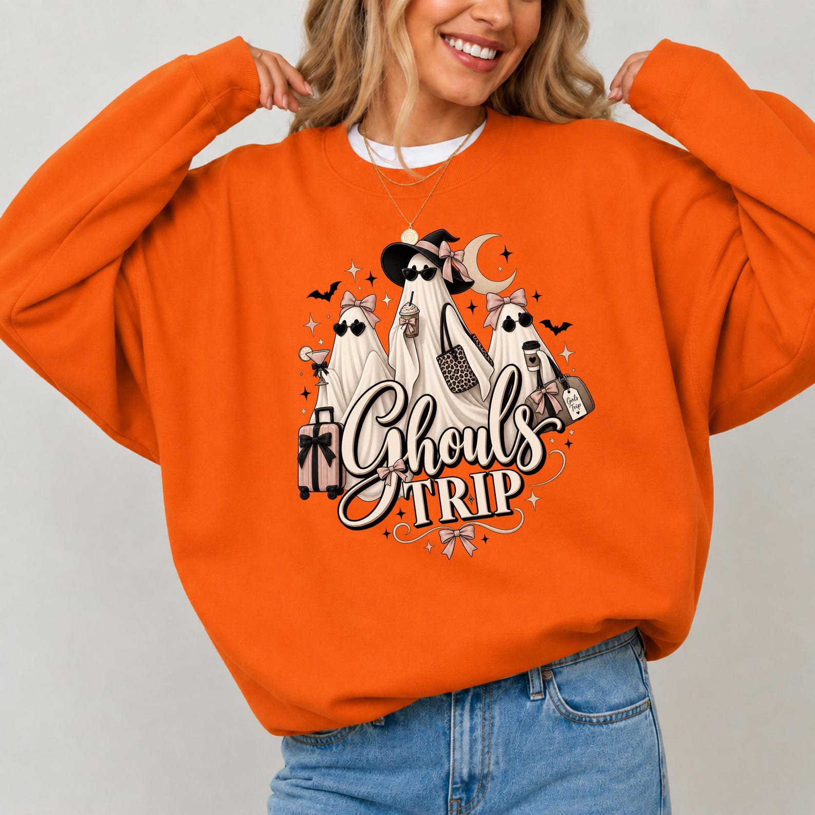 Girls Weekend Halloween Shirt, Ghouls Trip Ghost Squad Holiday Sweatshirt, Fall Graphic Tee 7
