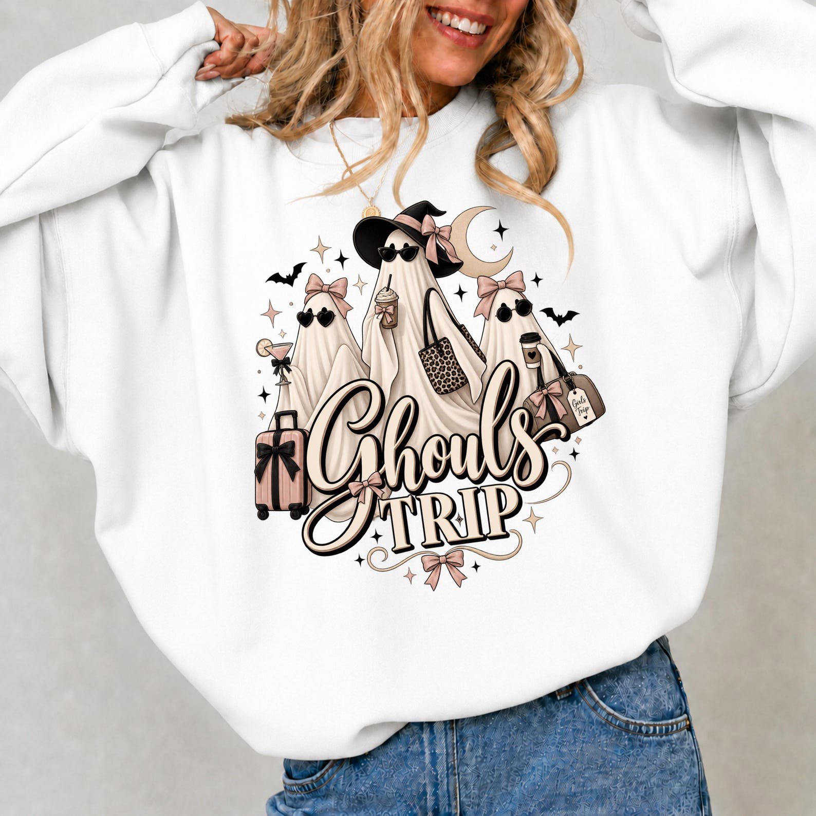 Girls Weekend Halloween Shirt, Ghouls Trip Ghost Squad Holiday Sweatshirt, Fall Graphic Tee 8