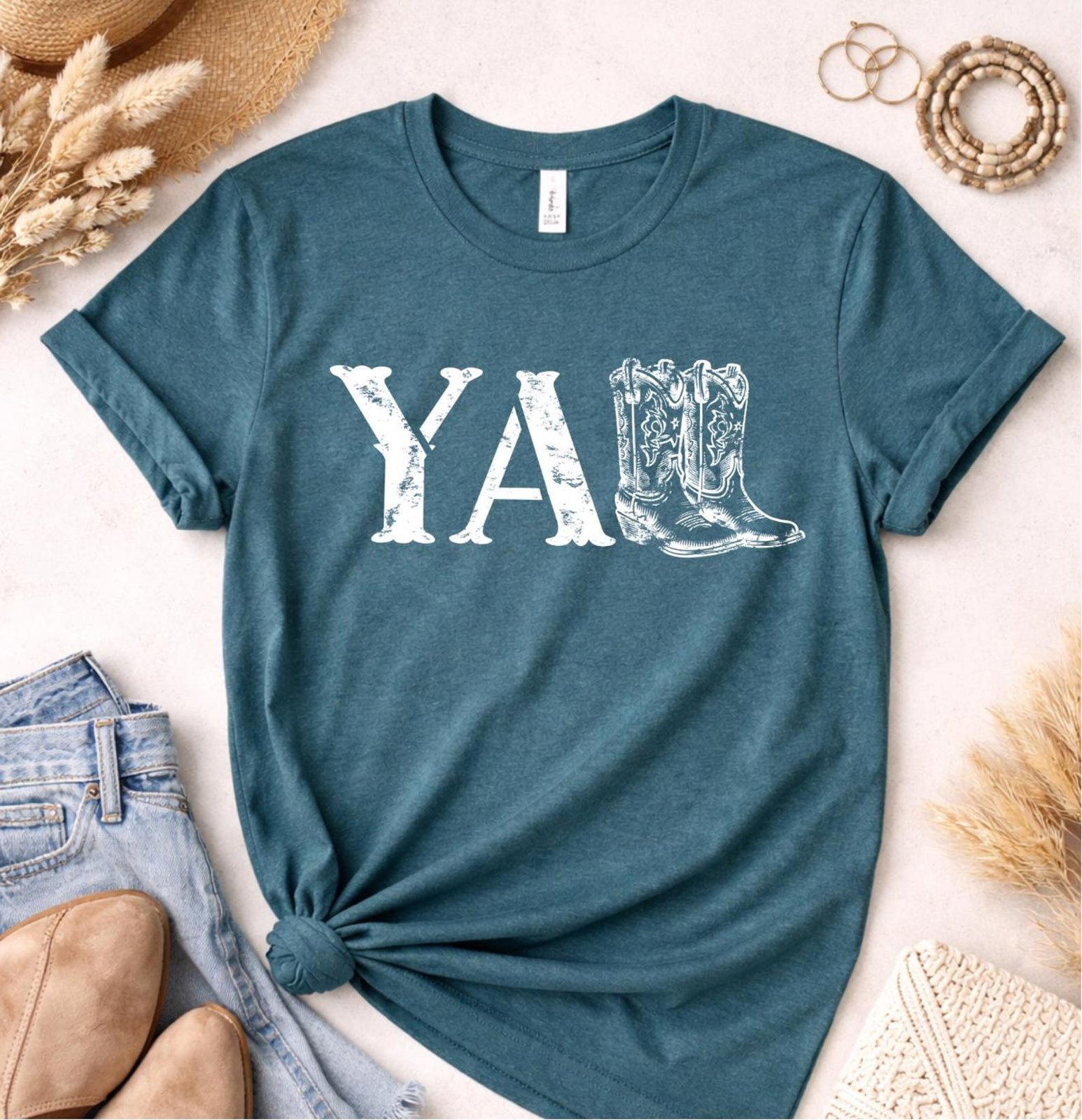 Yall Western Shirt, Cowboy Boots Yall Tee, Western Graphic TShirt, Country Concert Outfit Top, Cowgirl Shirt, Southern Style Tee 9