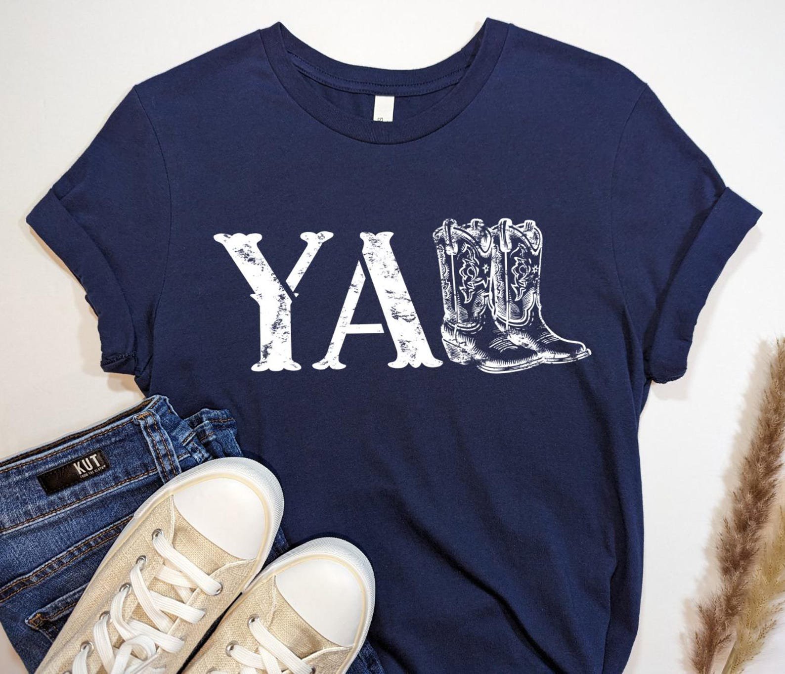 Yall Western Shirt, Cowboy Boots Yall Tee, Western Graphic TShirt, Country Concert Outfit Top, Cowgirl Shirt, Southern Style Tee 11