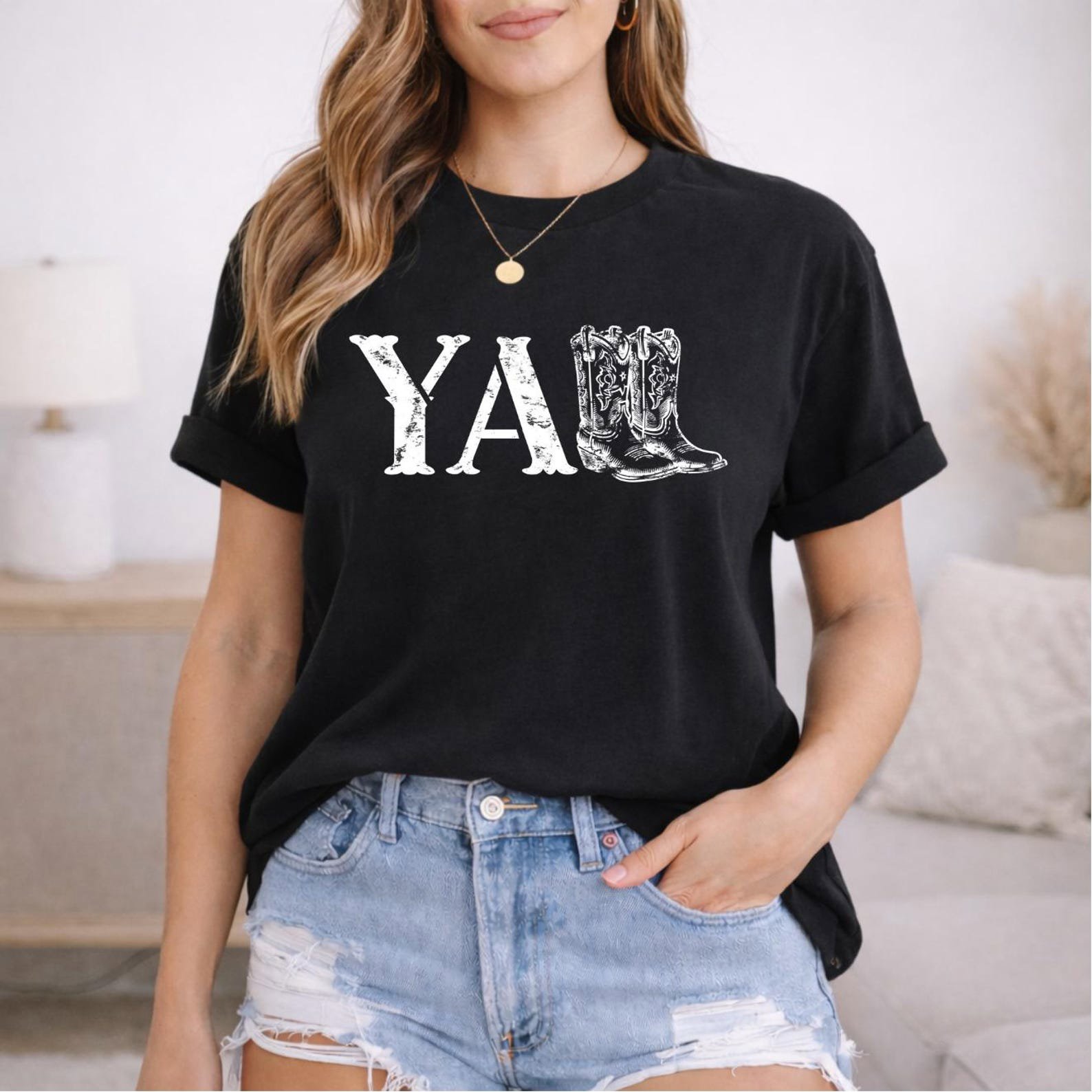 Yall Western Shirt, Cowboy Boots Yall Tee, Western Graphic TShirt, Country Concert Outfit Top, Cowgirl Shirt, Southern Style Tee 13