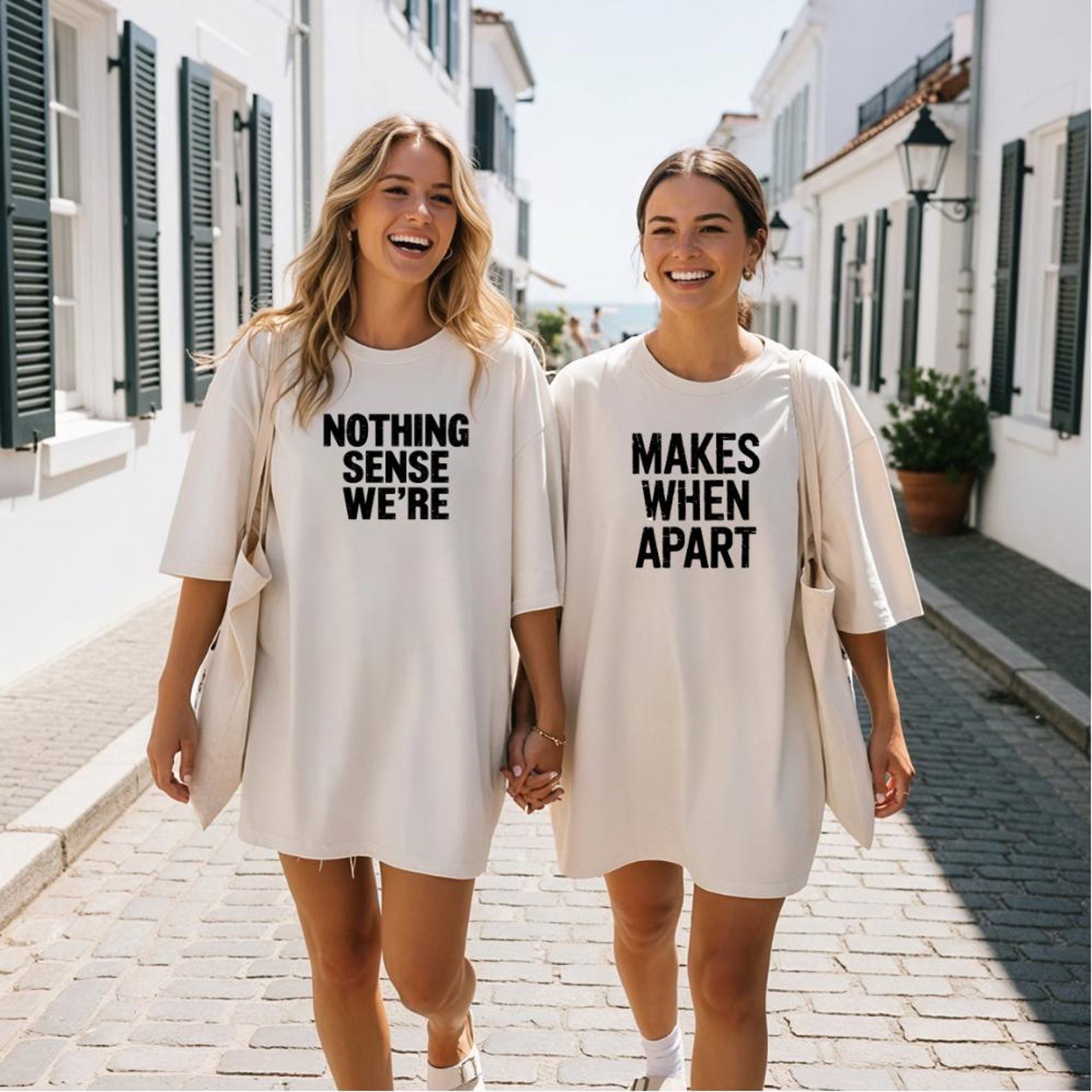 Nothing Makes Sense When We're Apart Shirt, Matching Couple Shirt for Valentines, Split Quote Tee for Couples 3