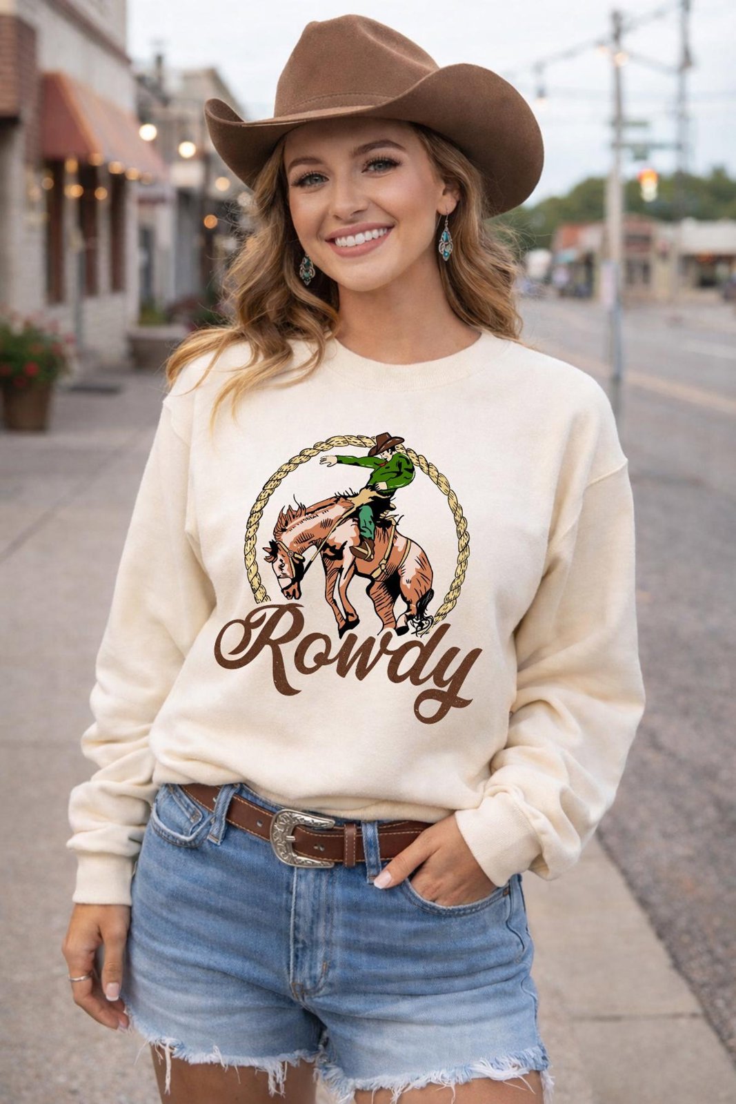 Rowdy Western Rodeo Shirt, Bronc Rider Graphic Tee, Country Cowboy T Shirt, Western Outfit Top, Rodeo Style Unisex Tee, Cowgirl Rodeo TShirt 1