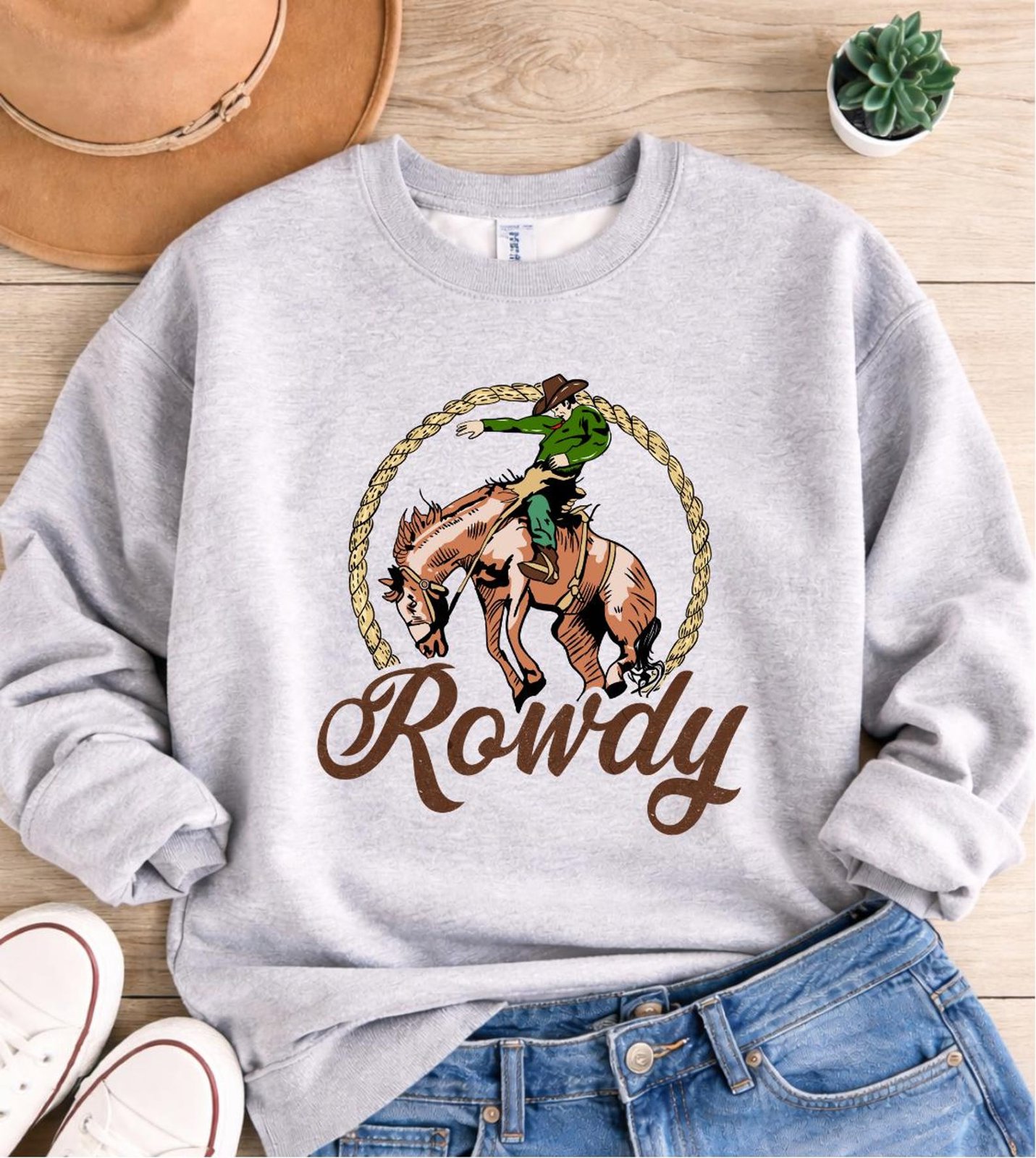 Rowdy Western Rodeo Shirt, Bronc Rider Graphic Tee, Country Cowboy T Shirt, Western Outfit Top, Rodeo Style Unisex Tee, Cowgirl Rodeo TShirt 2