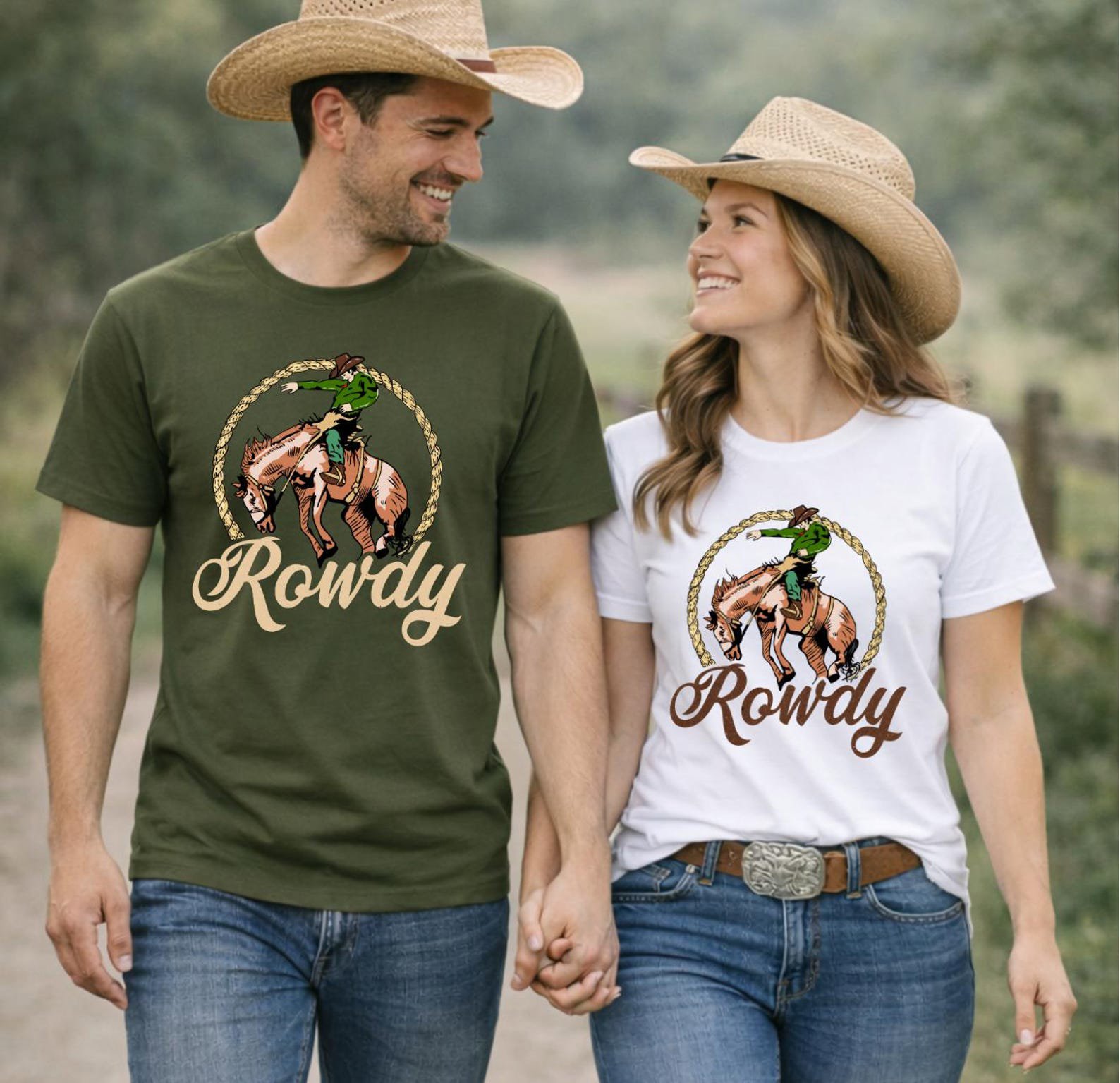 Rowdy Western Rodeo Shirt, Bronc Rider Graphic Tee, Country Cowboy T Shirt, Western Outfit Top, Rodeo Style Unisex Tee, Cowgirl Rodeo TShirt 4