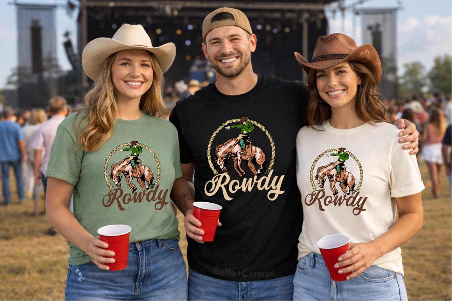 Rowdy Western Rodeo Shirt, Bronc Rider Graphic Tee, Country Cowboy T Shirt, Western Outfit Top, Rodeo Style Unisex Tee, Cowgirl Rodeo TShirt 5