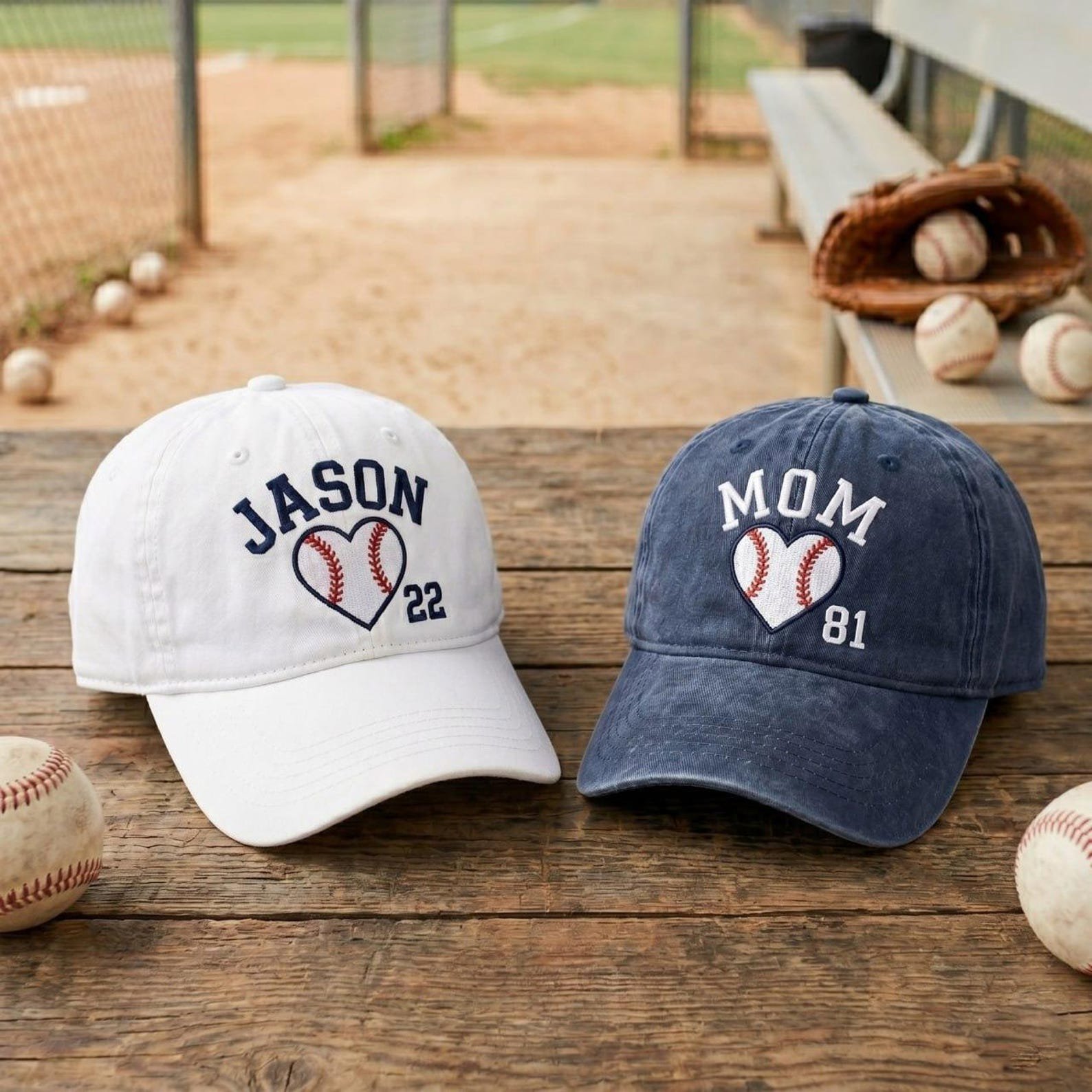 Personalized Baseball Hat, Embroidered Dad Grandpa Mom Custom Name Cap, Baseball Family Gift, Custom Number Washed Hat 1