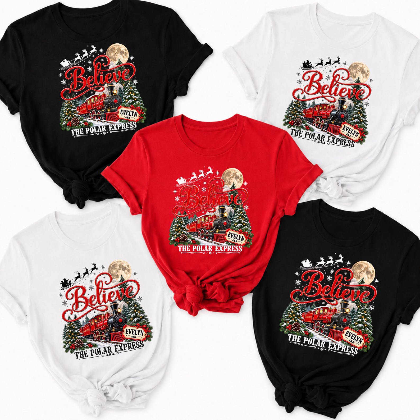 Custom Believe Christmas Train Shirt, Vintage Holiday Express Sweatshirt, Personalized North Pole Outfit 3