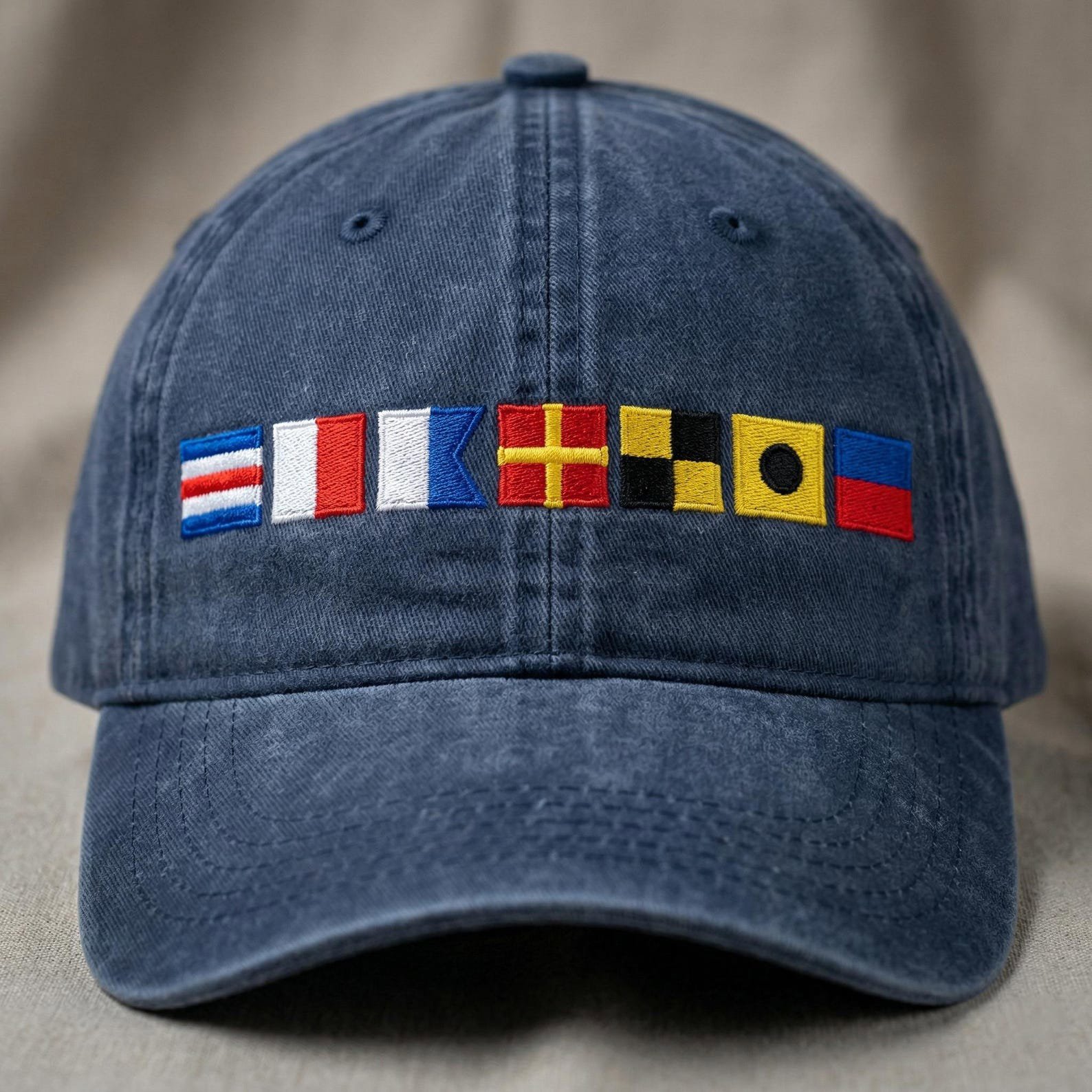 Personalized Name In Nautical Flags Embroidered Baseball Cap, Fathers Day Gifts For Dad, Custom Boating Sailor Boat Captain Hats Presents 1