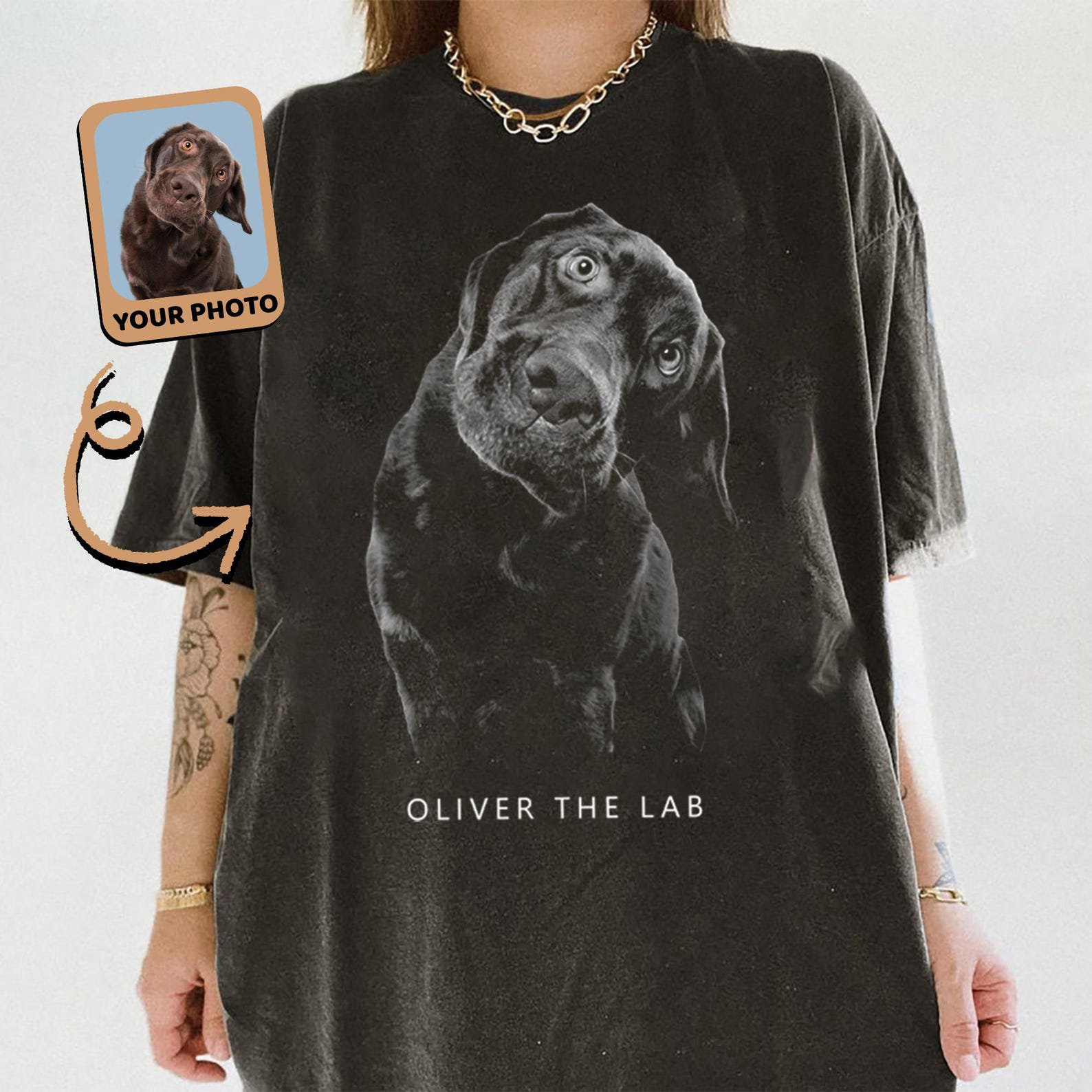 Custom Your Pet Photo Shirt, Gift for Dog Lover, Vintage Custom Picture Shirt, Your Own Picture Idea Tee, Dog Face Shirt, Cat Lover Gift 1