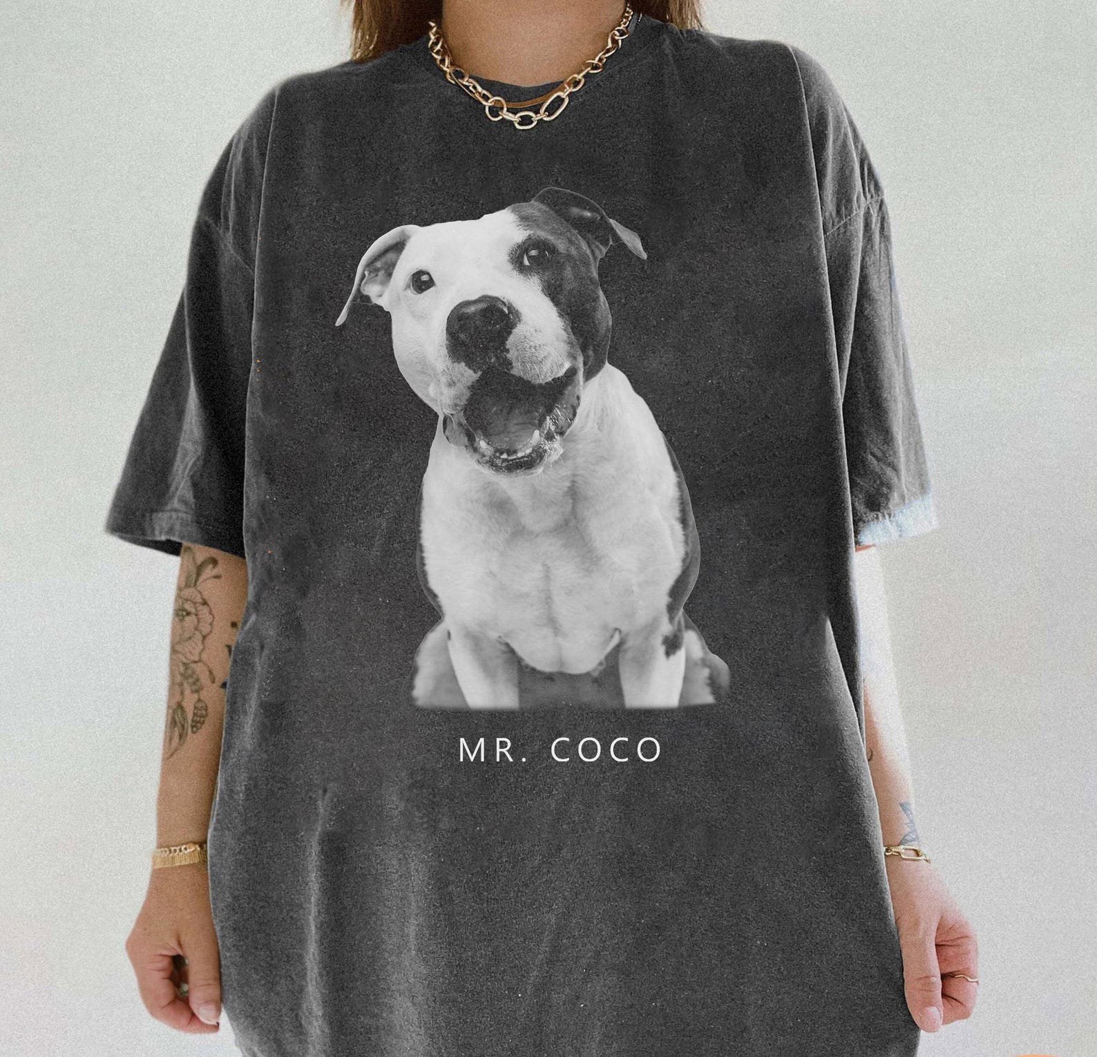 Custom Your Pet Photo Shirt, Gift for Dog Lover, Vintage Custom Picture Shirt, Your Own Picture Idea Tee, Dog Face Shirt, Cat Lover Gift 3