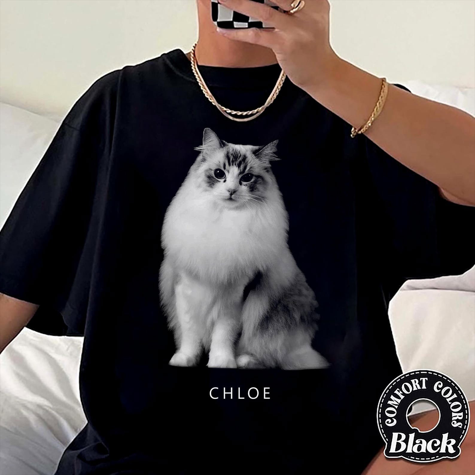 Custom Your Pet Photo Shirt, Gift for Dog Lover, Vintage Custom Picture Shirt, Your Own Picture Idea Tee, Dog Face Shirt, Cat Lover Gift 5