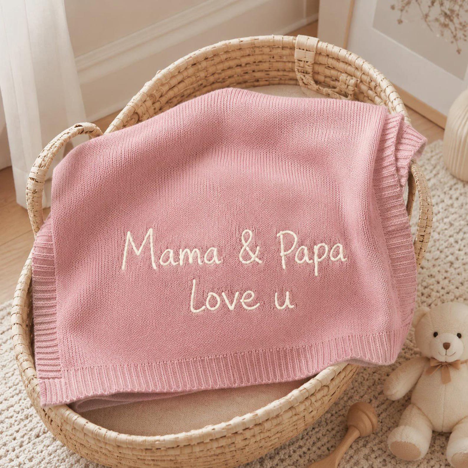 Custom Your Handwriting Baby Blanket, Handwriting Embroidered Baby Blanket, Newborn Keepsake, Baby Shower Gift, Nursery Crib Blanket 1