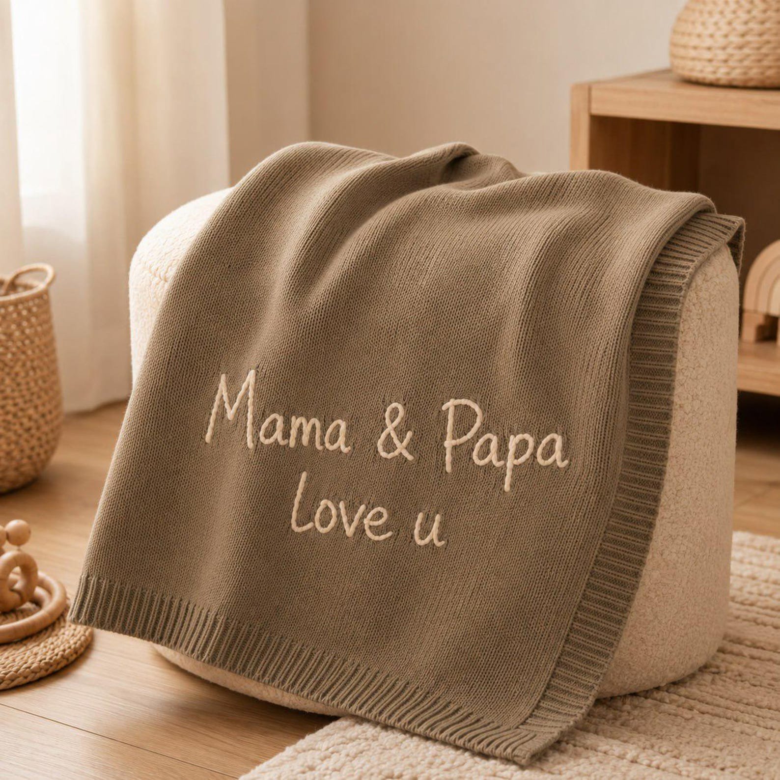 Custom Your Handwriting Baby Blanket, Handwriting Embroidered Baby Blanket, Newborn Keepsake, Baby Shower Gift, Nursery Crib Blanket 4