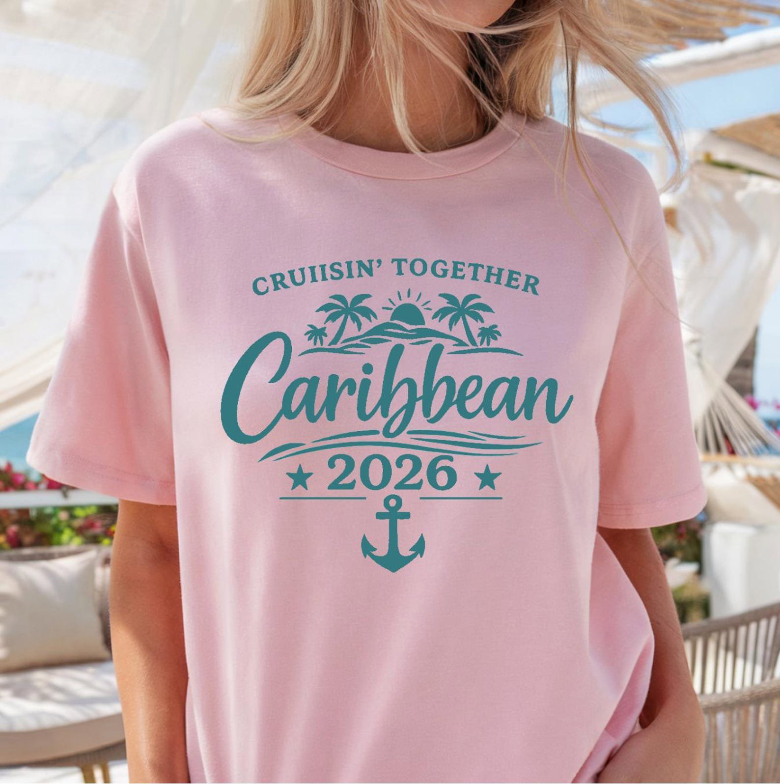 Custom Name Sleeve Cruise Shirt, Caribbean Cruise 2026 Tee, Personalized Cruisin Together Shirt, Name on Sleeve Vacation Outfit, Cruise Gift 9
