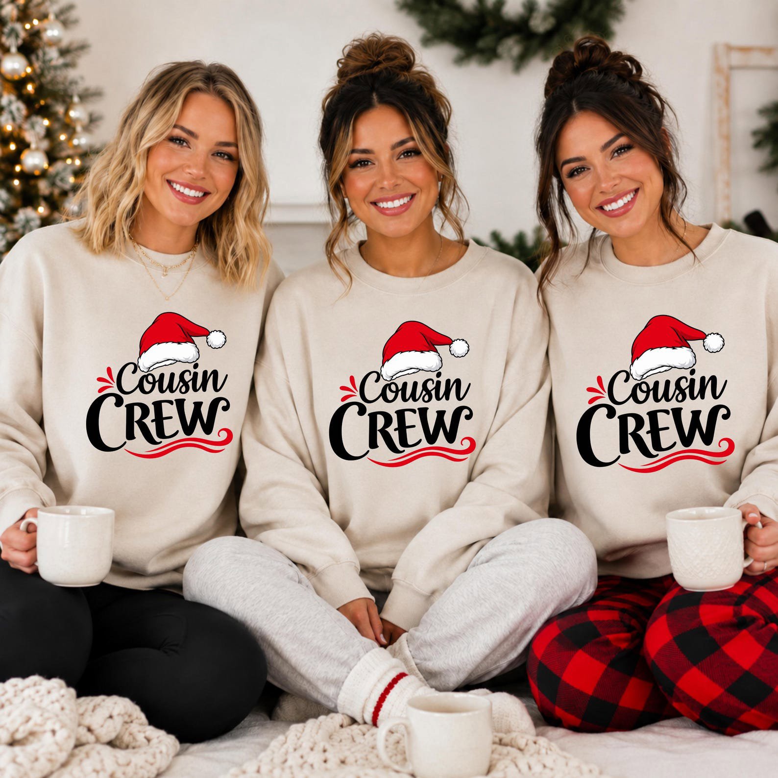 Cousin Crew Christmas Sweatshirt, Matching Family Pajama Top, Holiday Squad Vacation Outfit 2
