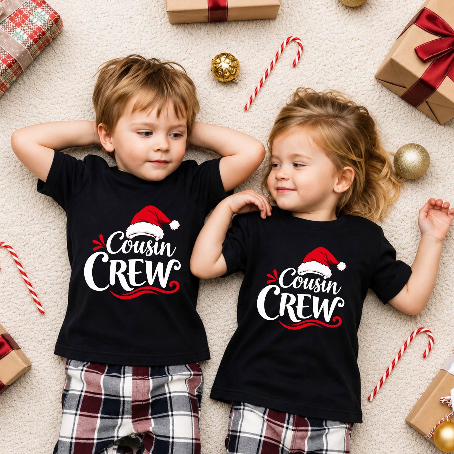 Cousin Crew Christmas Sweatshirt, Matching Family Pajama Top, Holiday Squad Vacation Outfit 5
