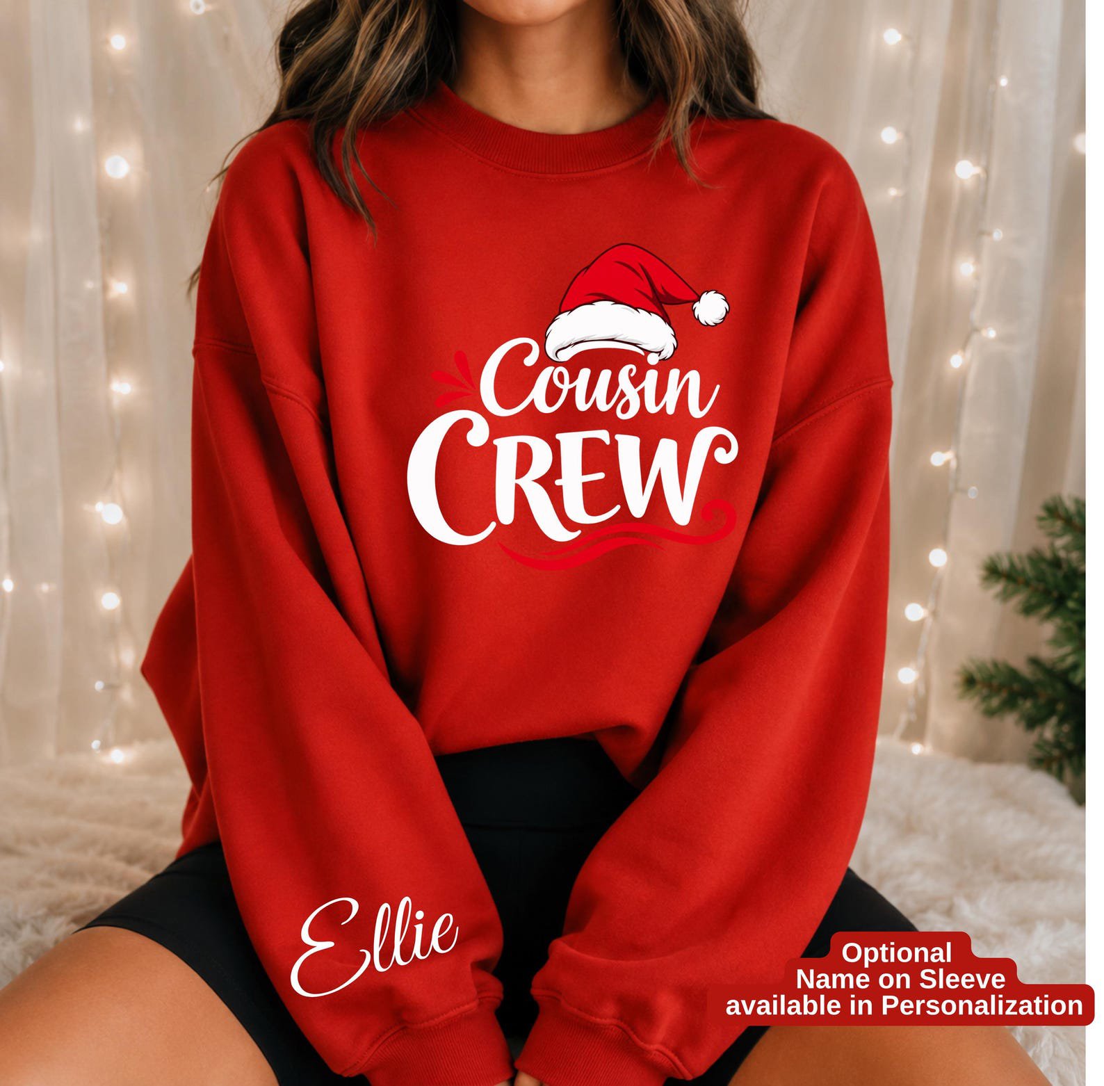 Cousin Crew Christmas Sweatshirt, Matching Family Pajama Top, Holiday Squad Vacation Outfit 9