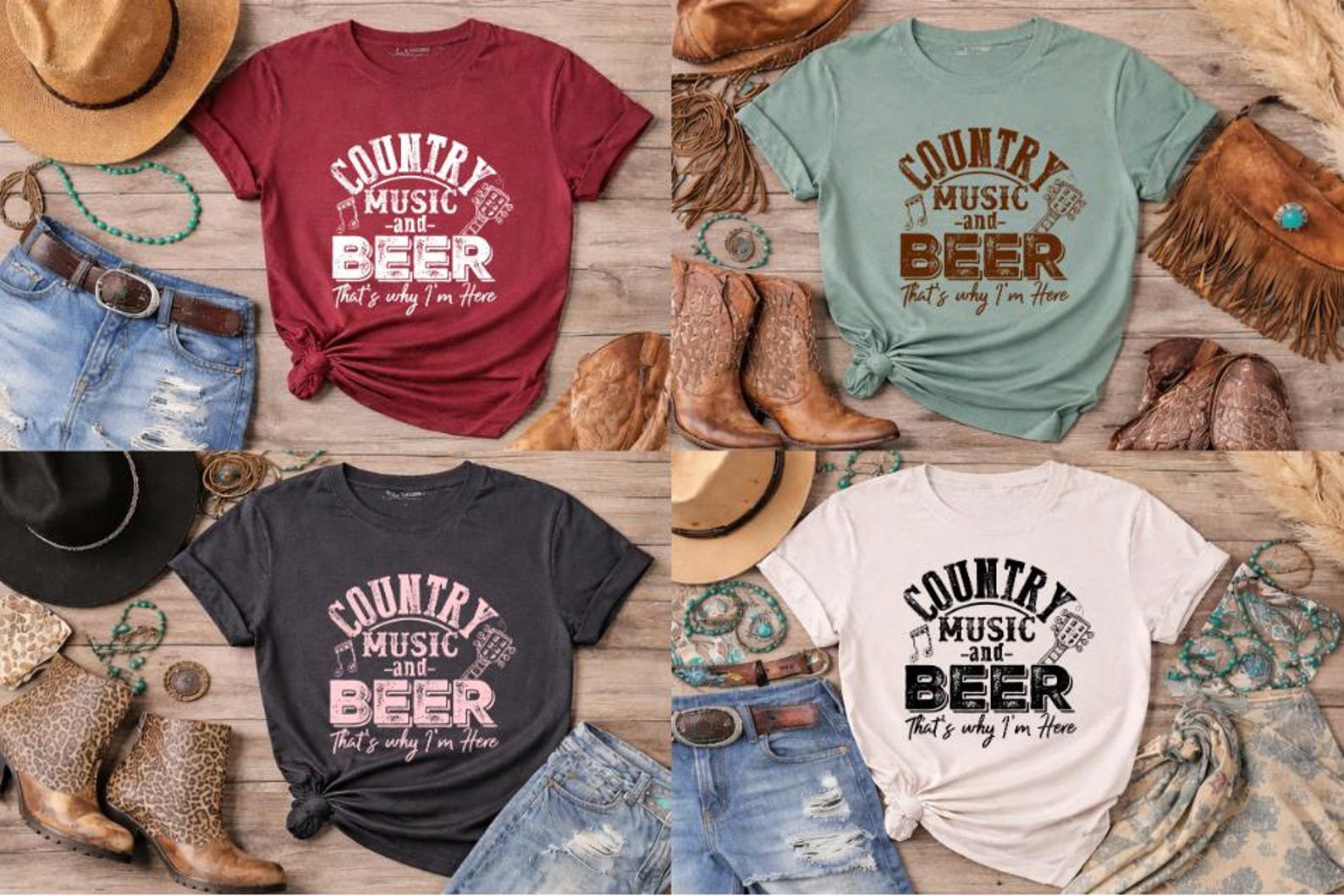 Retro Country Music and Beer Festival Shirt | Vintage Western Graphic Tee | Matching Nashville Bachelorette Group Outfit 4