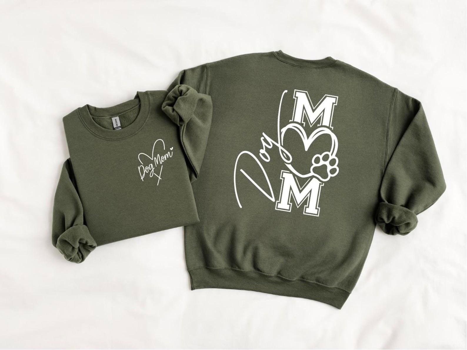 Dog Mom Hoodie, Dog Mom Shirt with Heart, Front and Back Design Tee, Dog Lover Sweatshirt, Dog Mama Valentine Gift, Cozy Puppy Lover Top 8