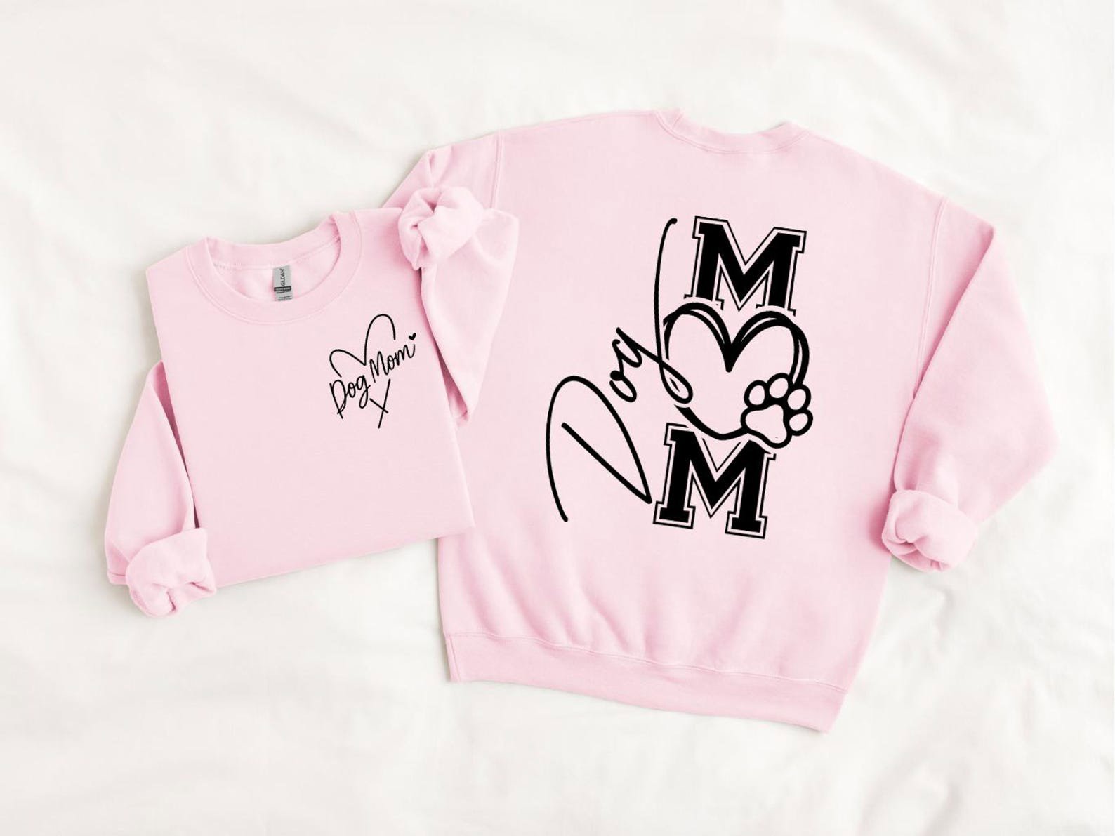 Dog Mom Hoodie, Dog Mom Shirt with Heart, Front and Back Design Tee, Dog Lover Sweatshirt, Dog Mama Valentine Gift, Cozy Puppy Lover Top 9