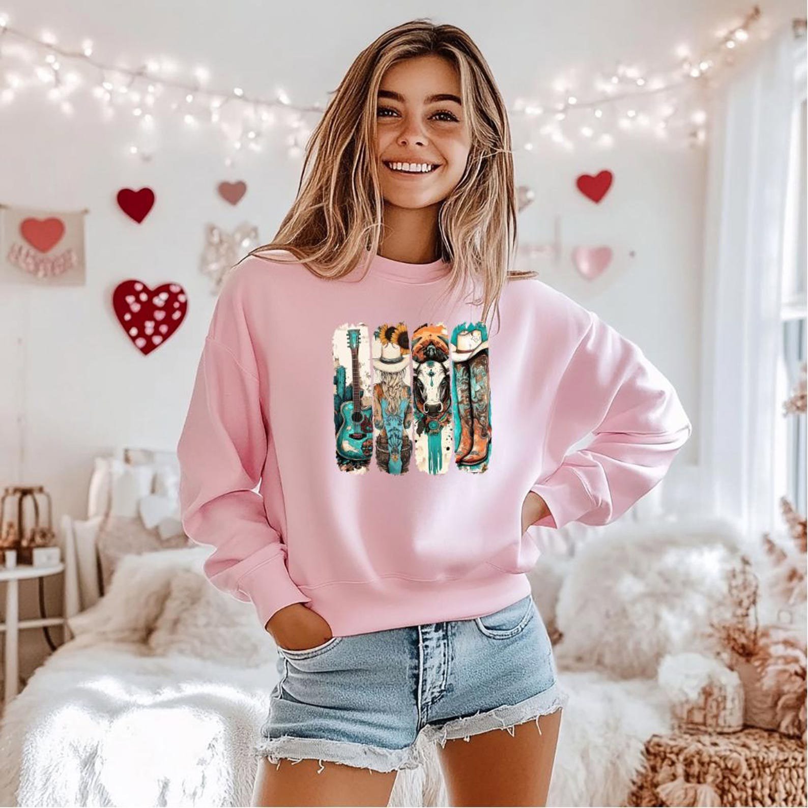 Western Cowgirl Shirt, Country Girl Tee, Small Town Girl Western Outfit, Cozy Rustic Ranch Style Top, Cute Cowgirl Gift for Her 9