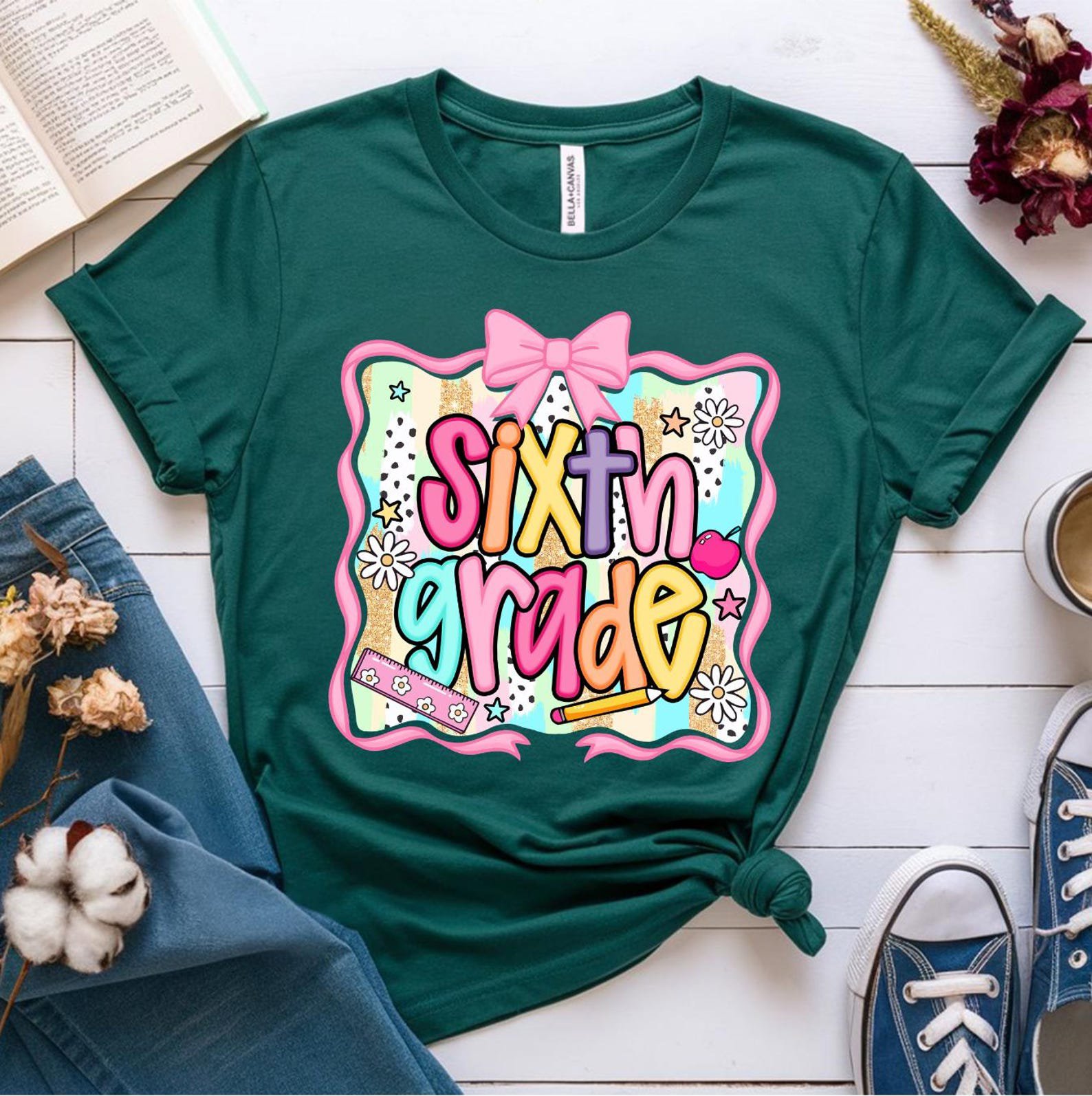 Retro Back to School Shirts, Pre-K Kindergarten First Grade Groovy School Spirit Team Outfit 6