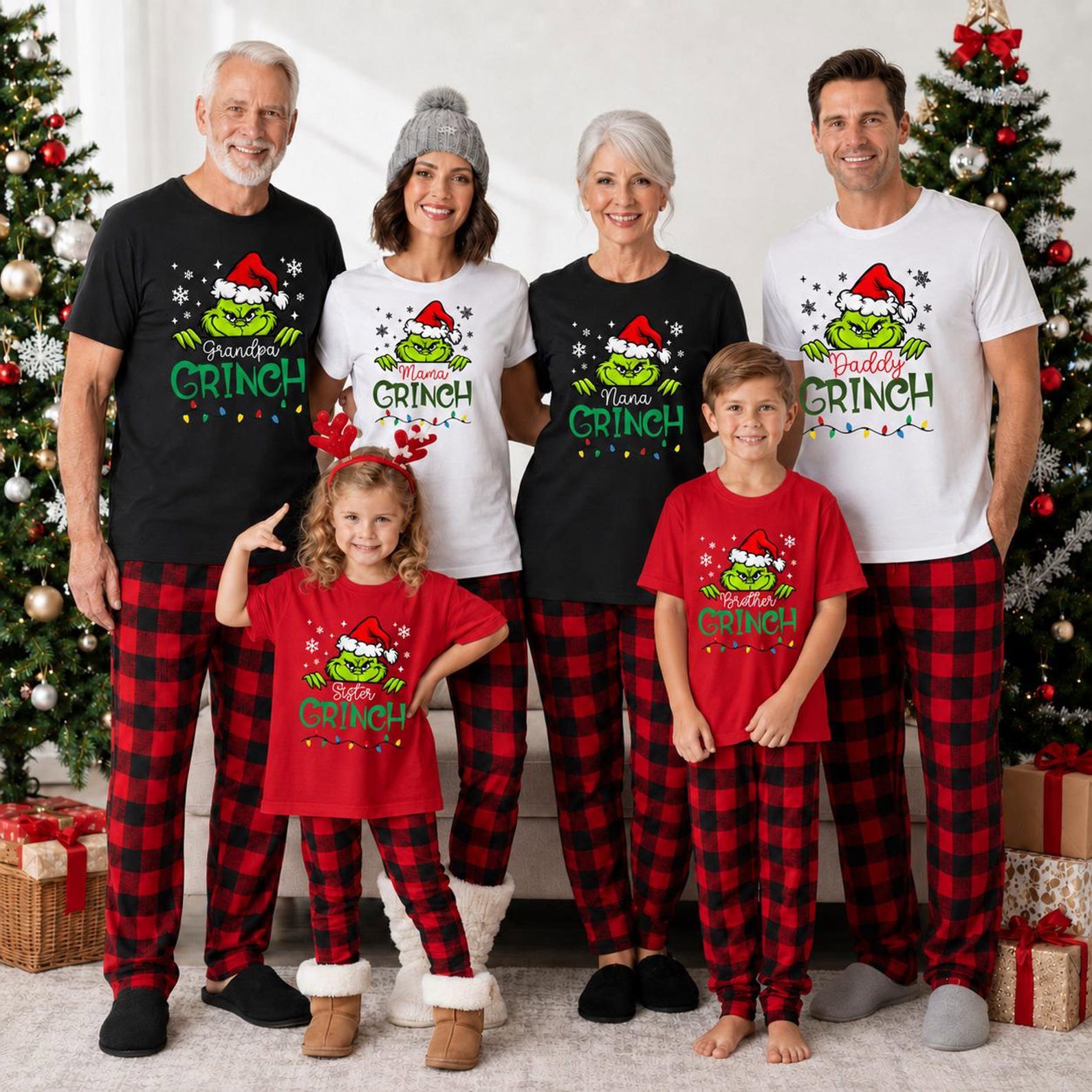 Custom Christmas Monster Shirt, Matching Family Xmas Outfit, Mama Mini Group Christmas Tee 2