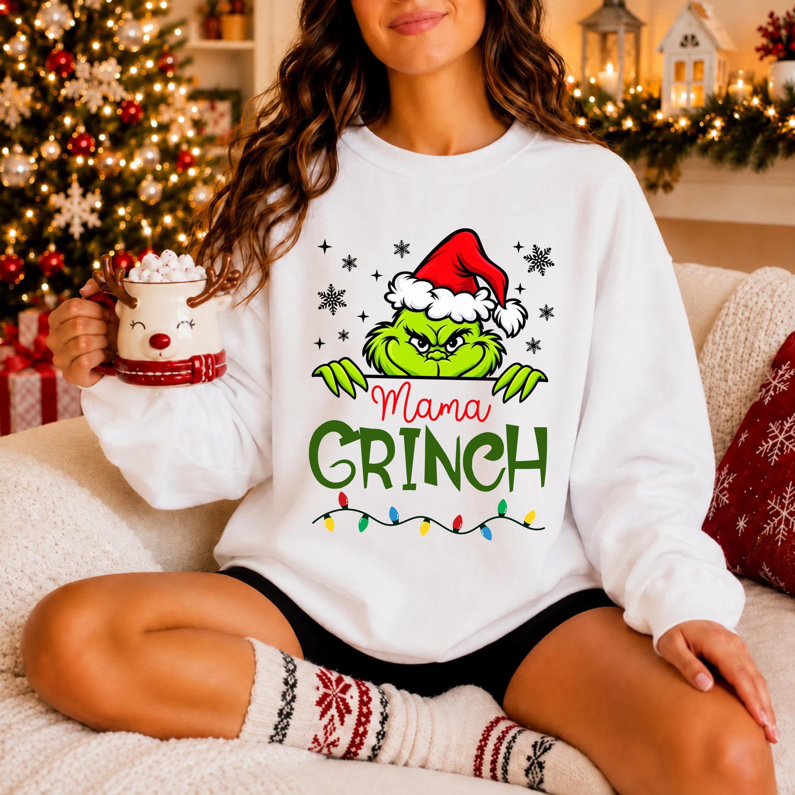 Custom Christmas Monster Shirt, Matching Family Xmas Outfit, Mama Mini Group Christmas Tee 7