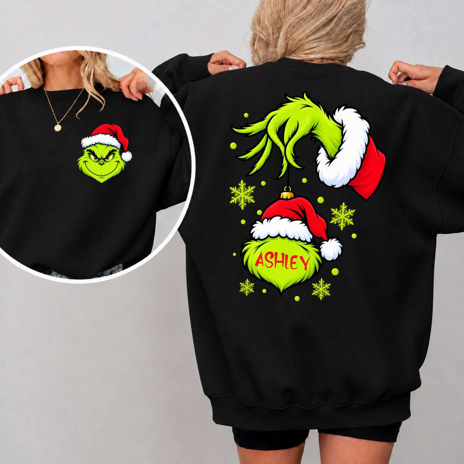 Custom Christmas Monster Sweatshirt, Matching Family Xmas Outfit, Mama Dada Mini Holiday Tee 2