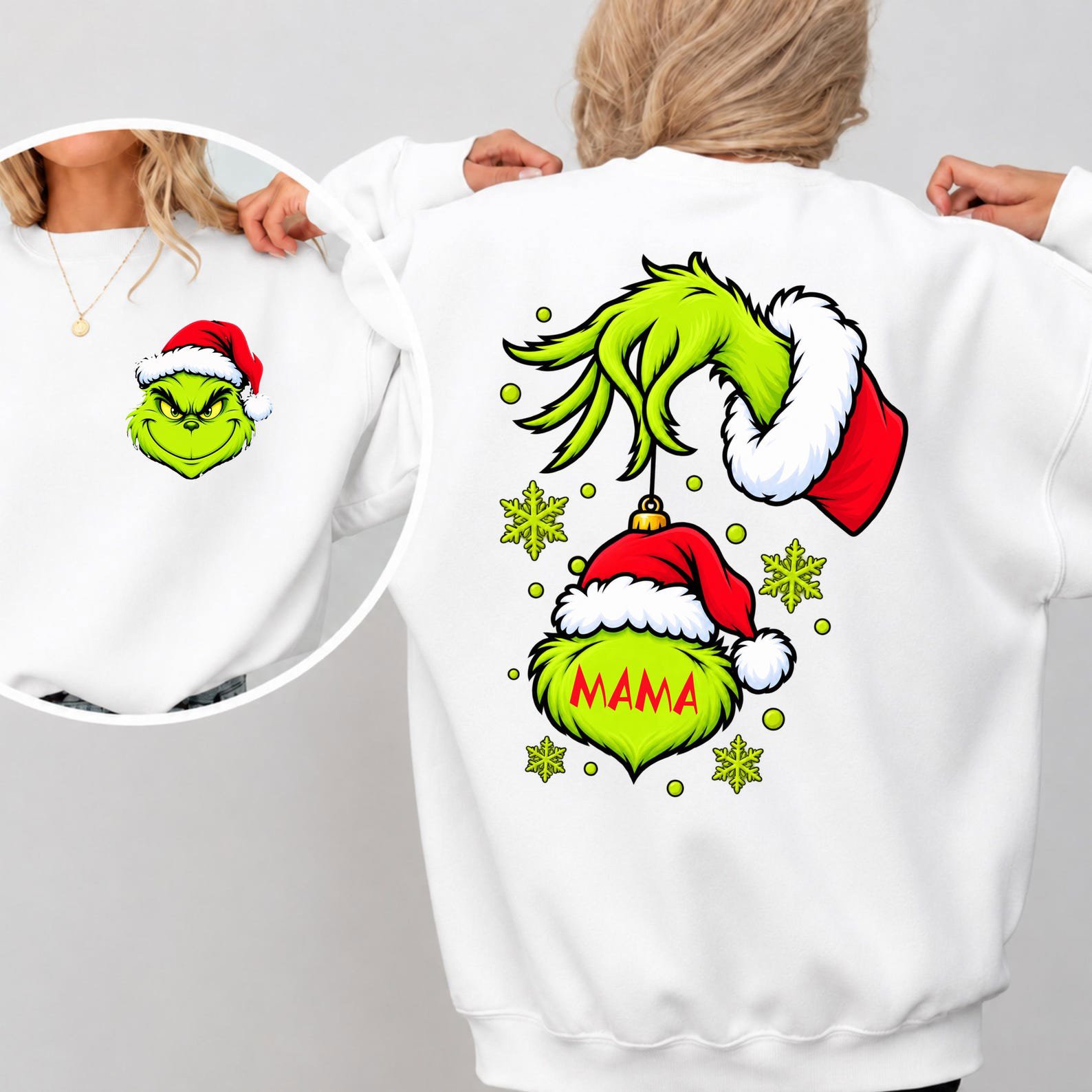 Custom Christmas Monster Sweatshirt, Matching Family Xmas Outfit, Mama Dada Mini Holiday Tee 3