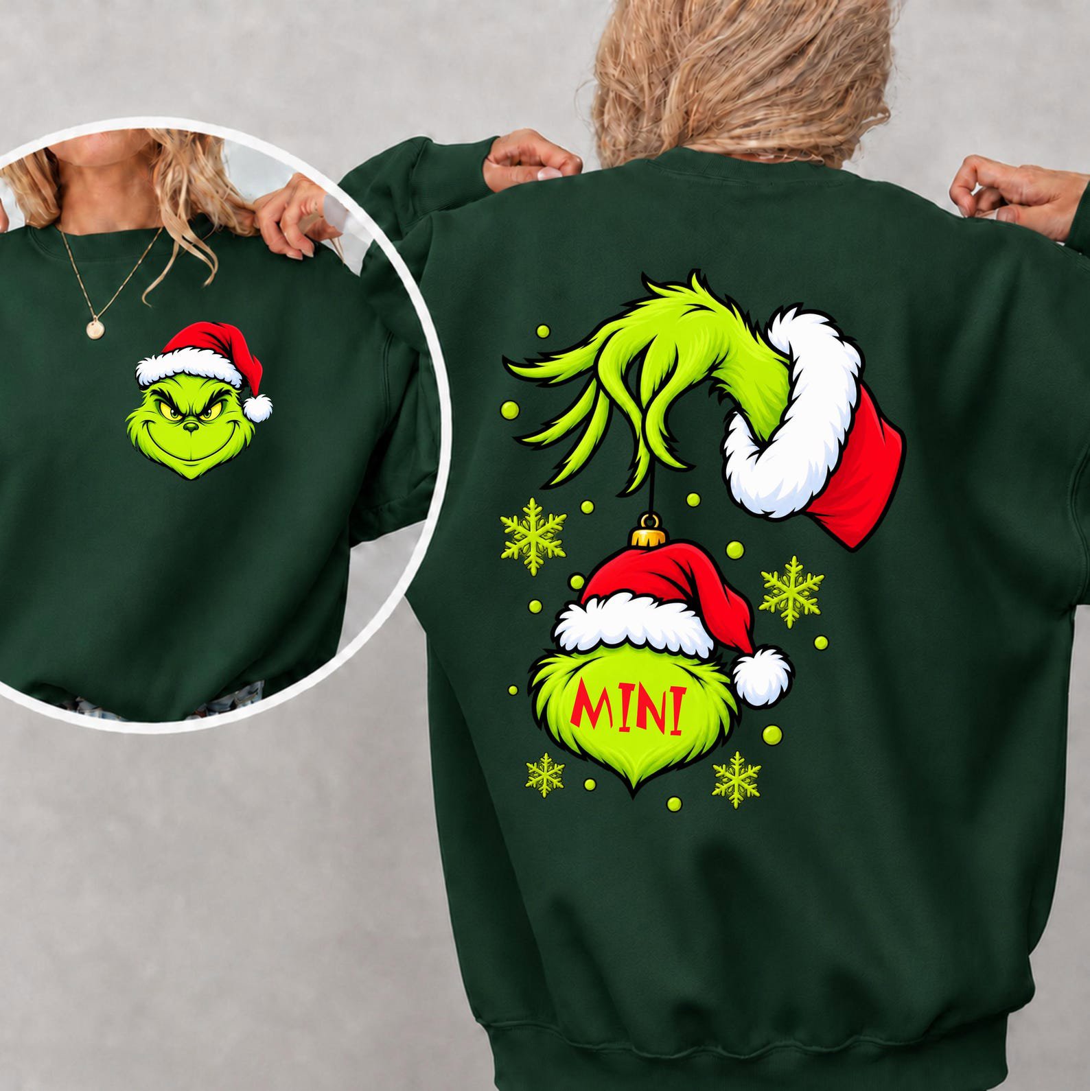 Custom Christmas Monster Sweatshirt, Matching Family Xmas Outfit, Mama Dada Mini Holiday Tee 5