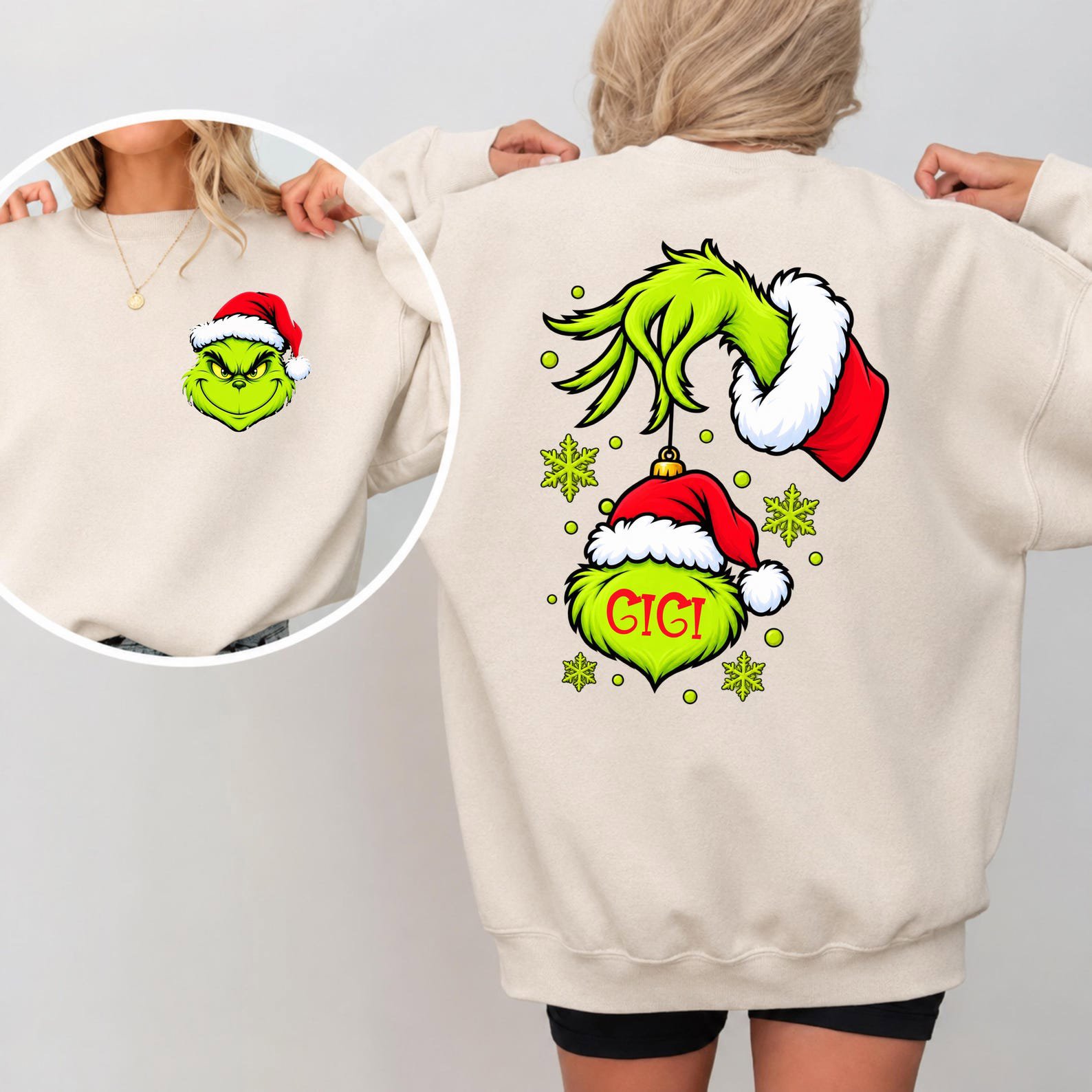 Custom Christmas Monster Sweatshirt, Matching Family Xmas Outfit, Mama Dada Mini Holiday Tee 6