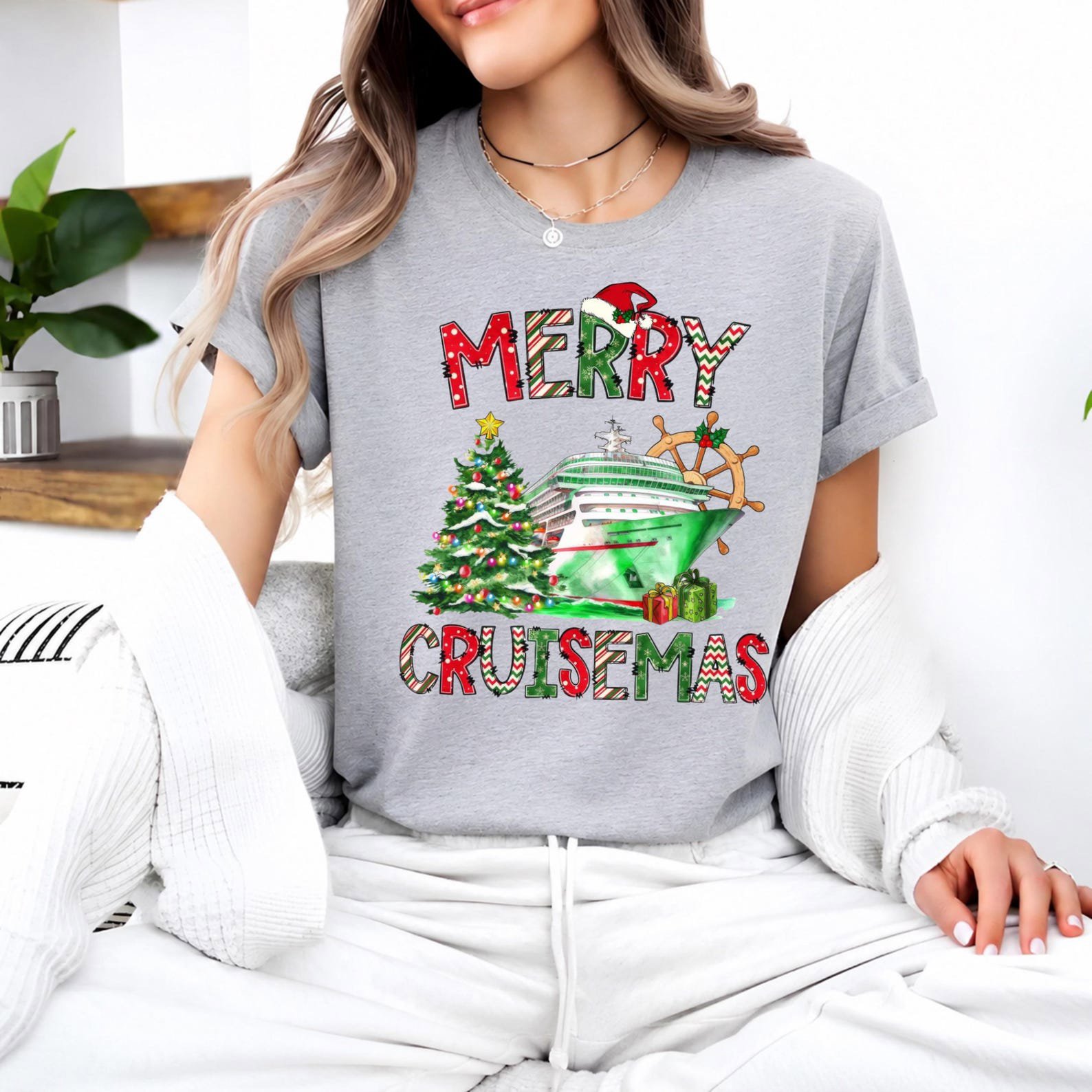 Merry Cruisemas SweatShirt, Christmas Cruise Vacation Outfit, Matching Family Trip Group Holiday Tee 7